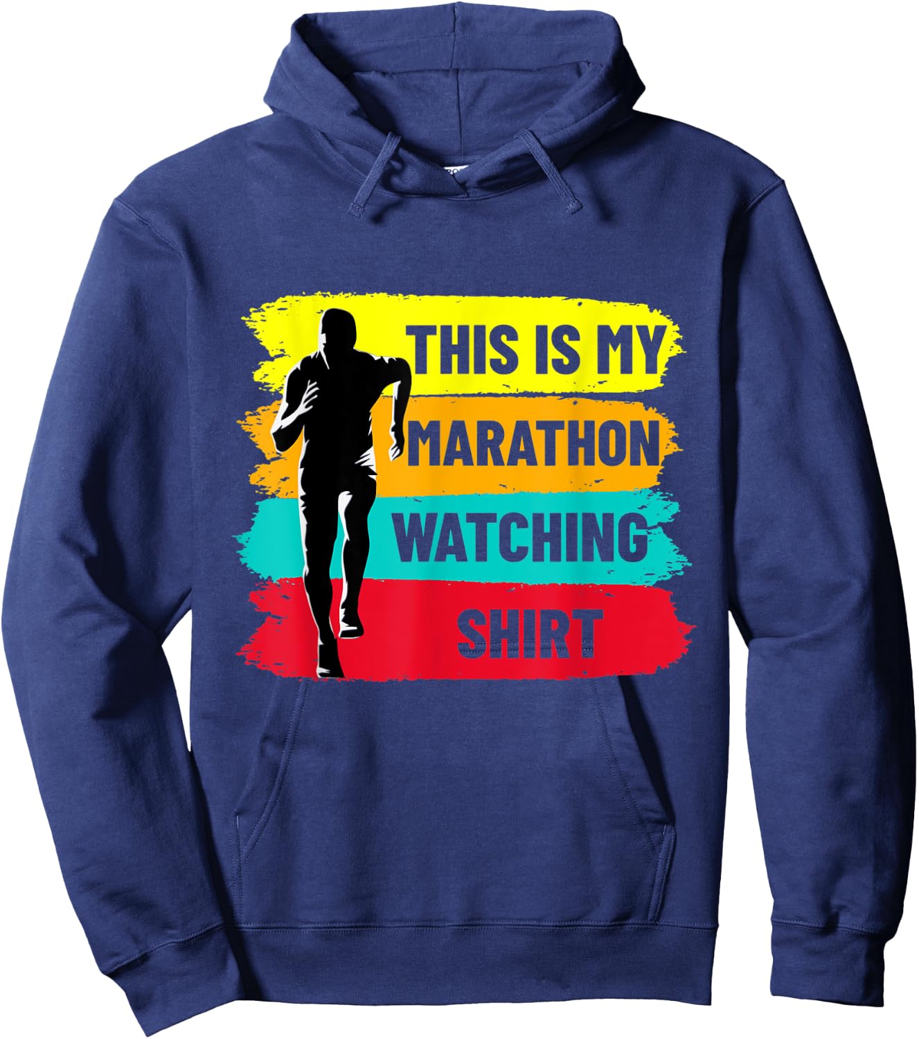 Retro Marathoner Runner Running This Is My Marathon Watching Hoodie - Hoodie | Navy