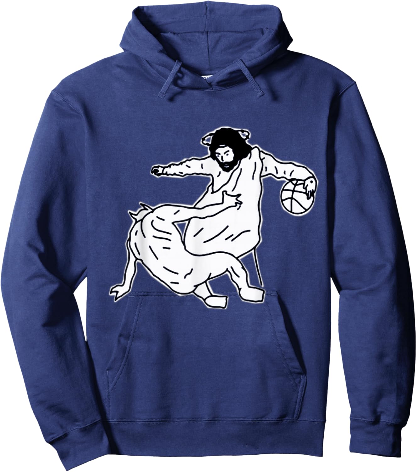 Urban Empyre Holy Cross Jesus Satan Basketball , Small, Black Hoodie - Hoodie | Navy