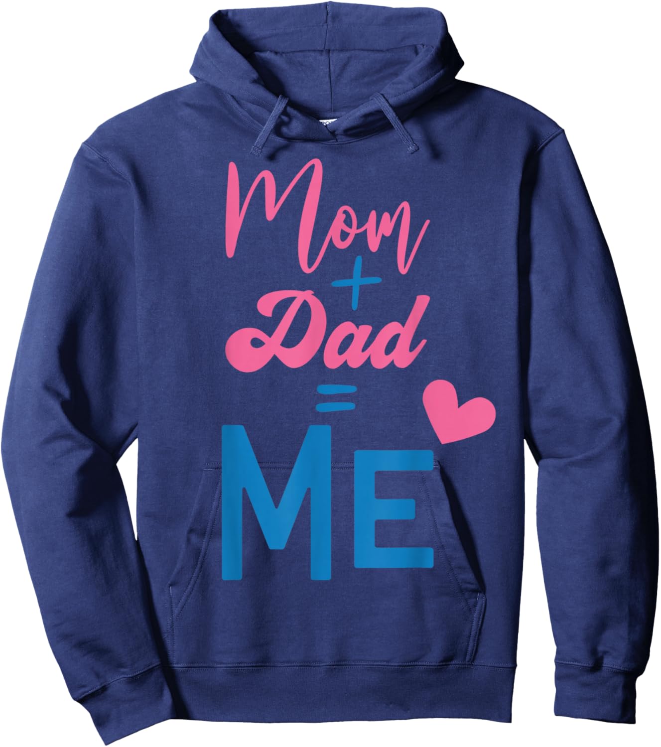 Mom Plus Dad Equals Me Matching Family Gender Reveal Party Hoodie - Hoodie | Navy