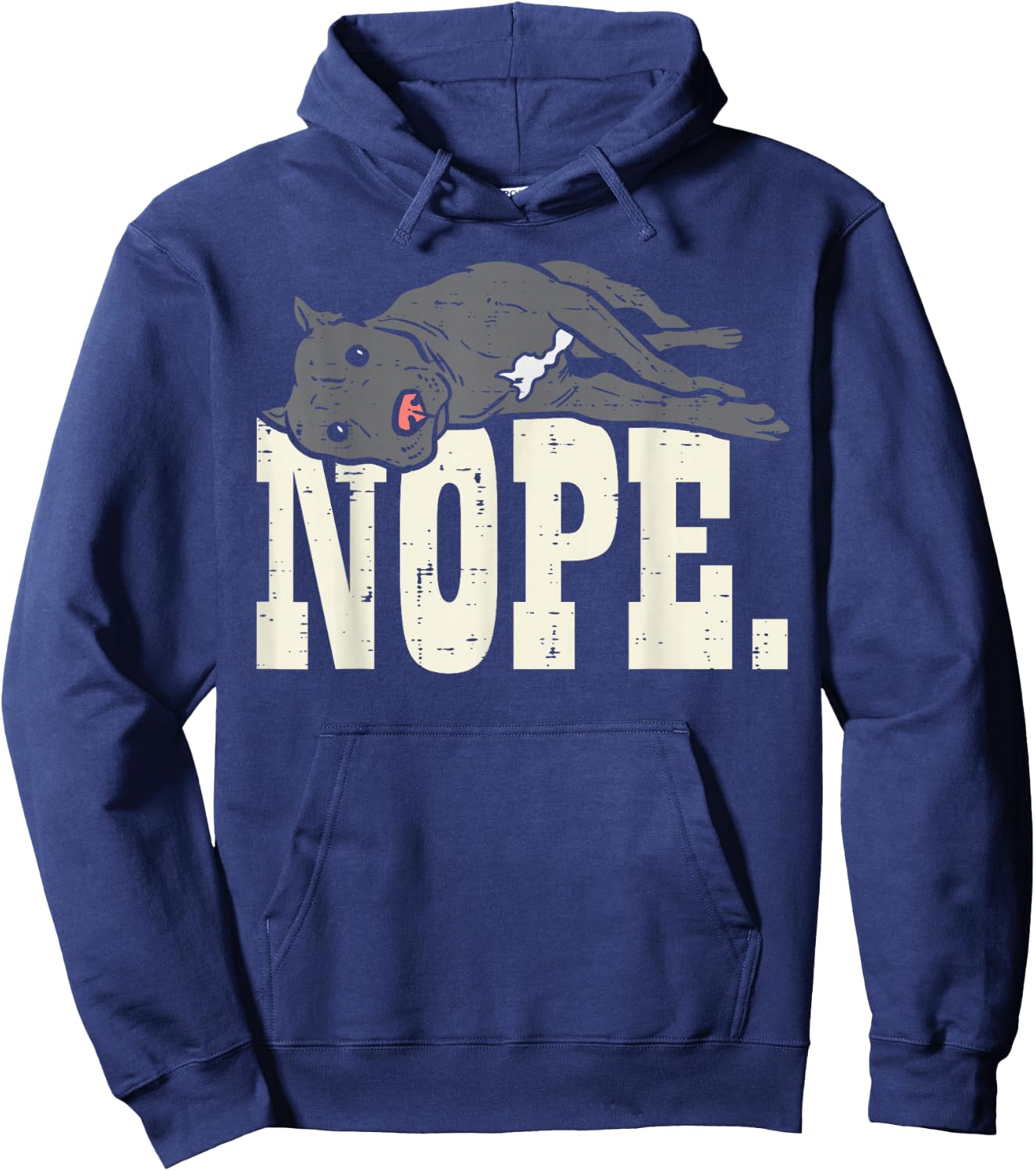 Nope Lazy Pitbull Funny Pitties Pet Dog Lover Owner Gift Hoodie - Hoodie | Navy