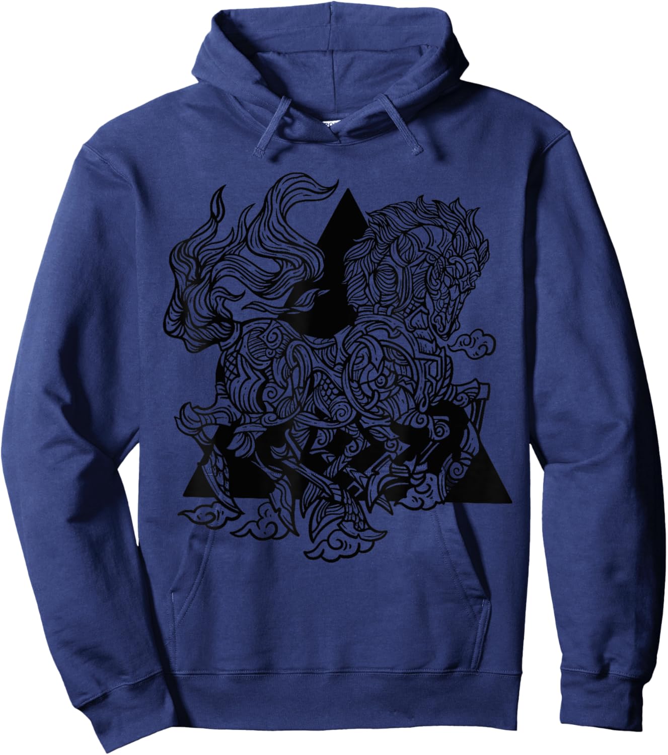 Sleipnir Odin's Horse Nordic Viking Runes Mythology Hoodie - Hoodie | Navy