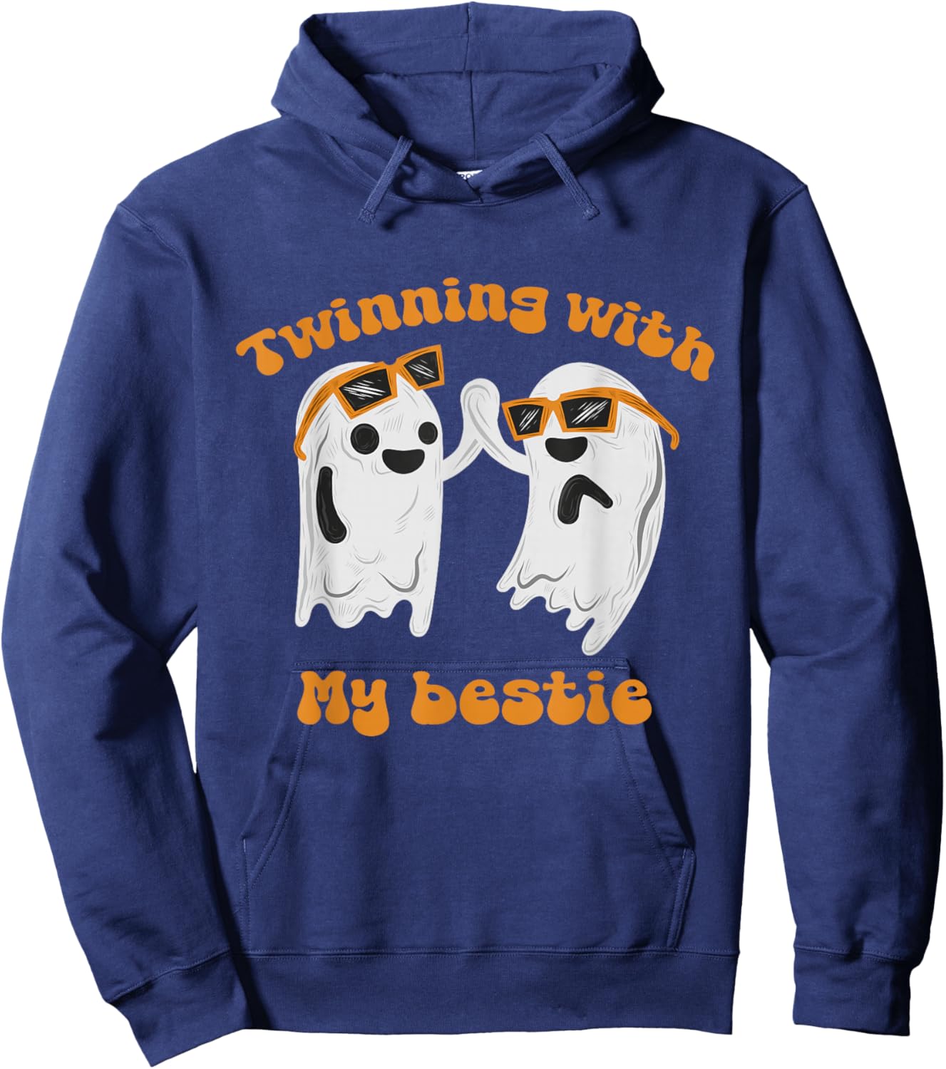 Twinning With My Bestie Halloween Ghost And Men Hoodie - Hoodie | Navy