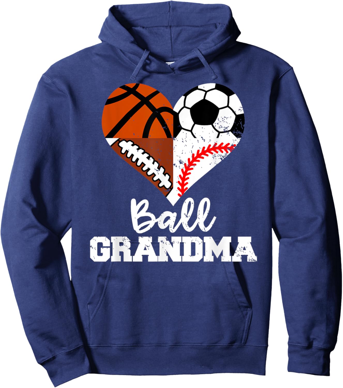 Ball Grandma Funny Soccer Football Baseball Basketball Hoodie - Hoodie | Navy