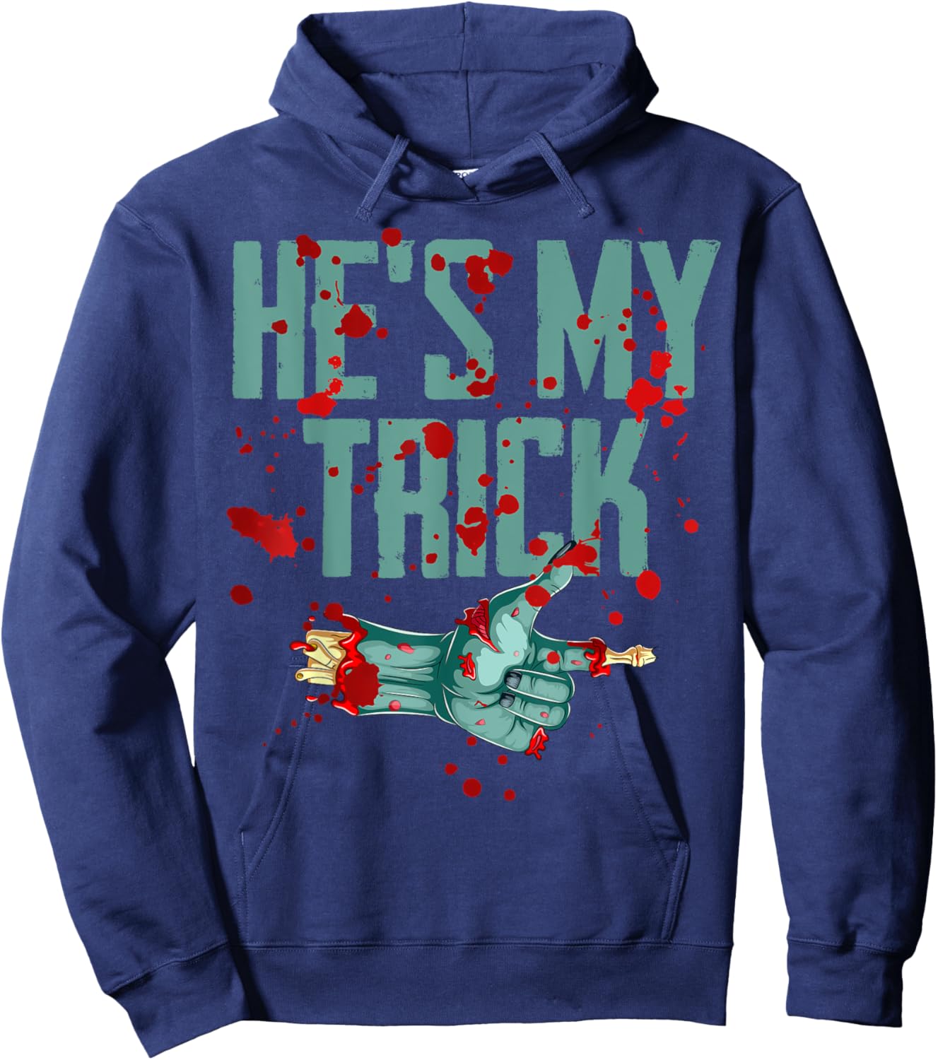 He's My Trick She's My Treat Halloween Zombie Matching Hoodie - Hoodie | Navy
