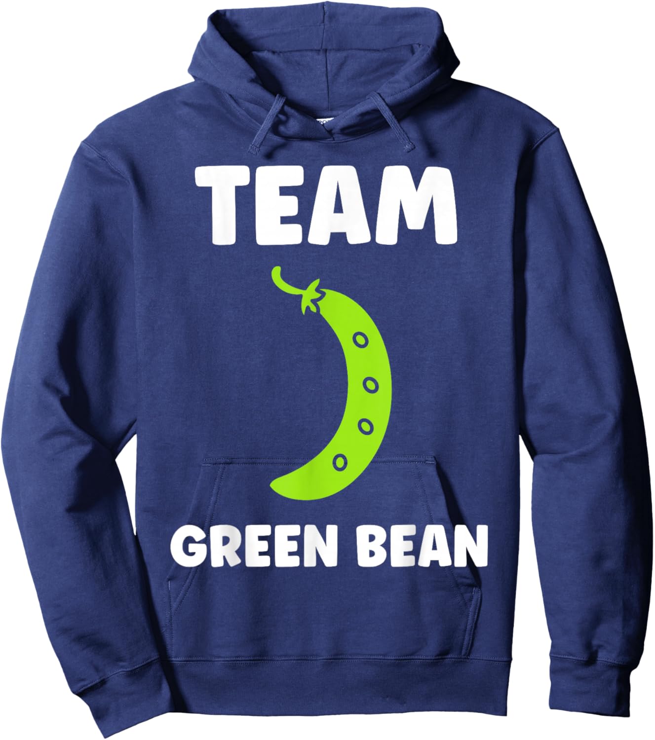 Funny Minimalist Vegetable Simple Team Green Bean Hoodie - Hoodie | Navy