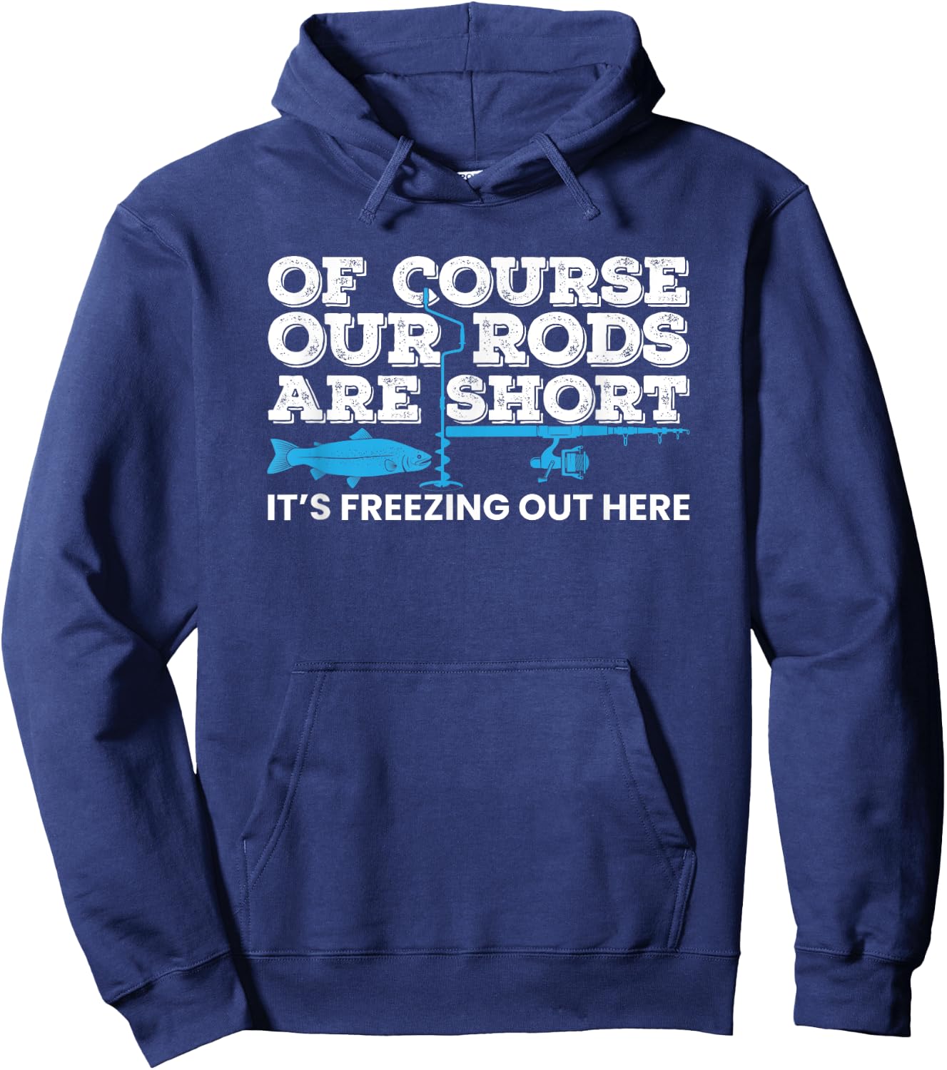 Ice Fishing Short Rods Winter Ice Fishing Hoodie - Hoodie | Navy