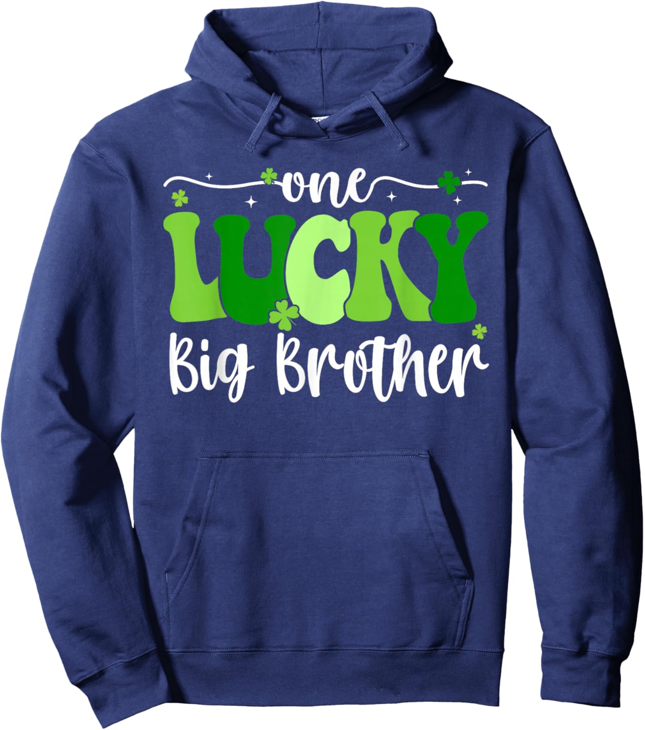 One Lucky Big Brother Groovy Big Brother St Patrick's Day Hoodie - Hoodie | Navy