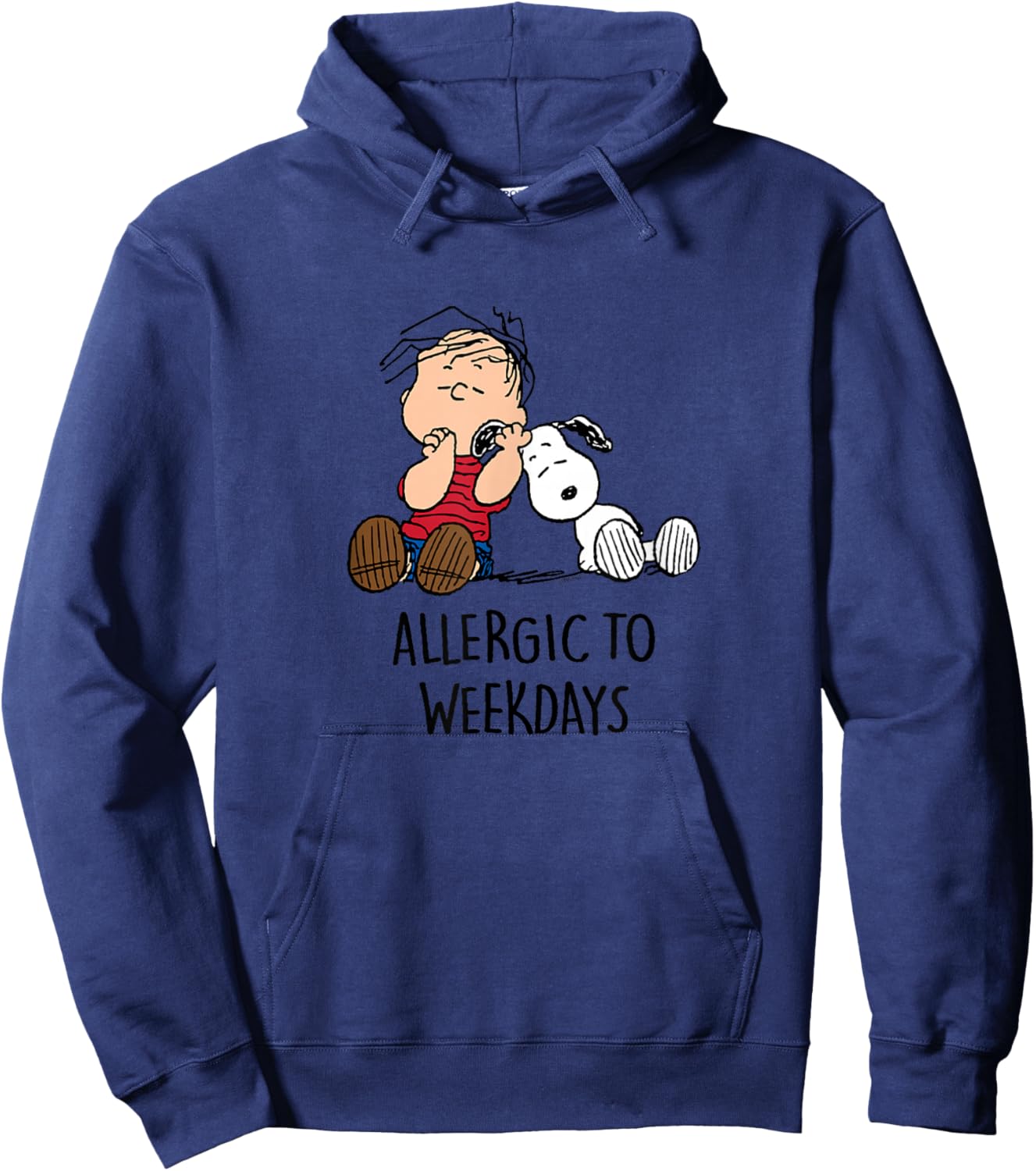 Peanuts - Linus & Snoopy - Allergic to Days of the Week Hoodie - Hoodie | Navy