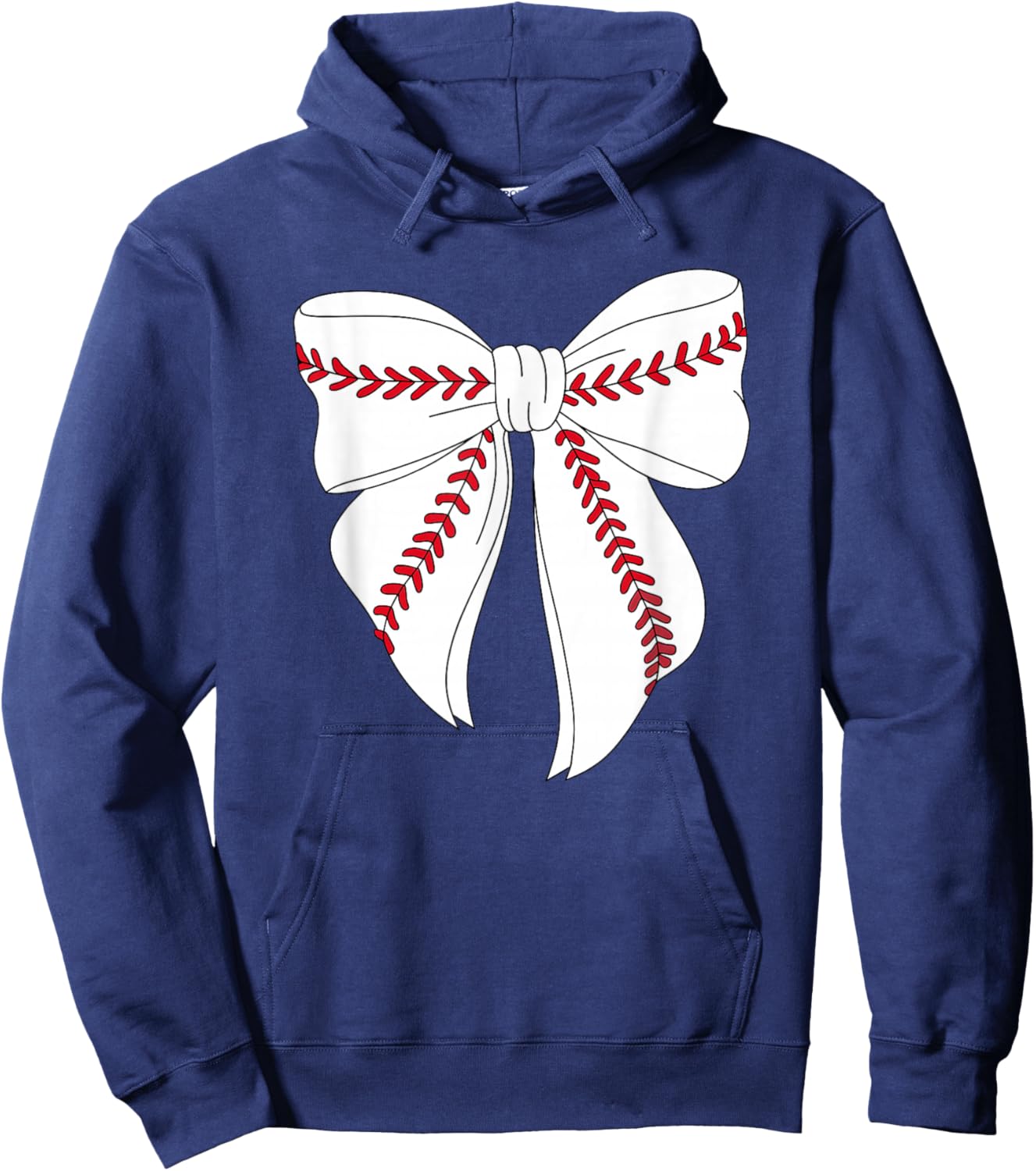 Cute Baseball Coquette Bow Girls Baseball Mom Mama Hoodie - Hoodie | Navy