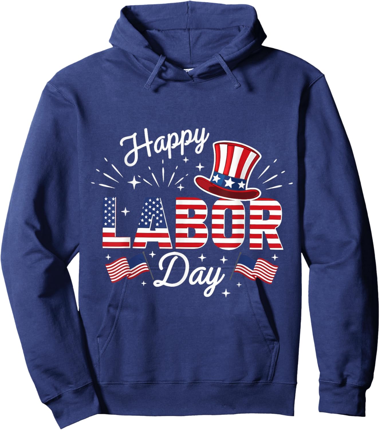 Happy Labor Day Patriotic Union Workers USA Flag Men Women Hoodie - Hoodie | Navy