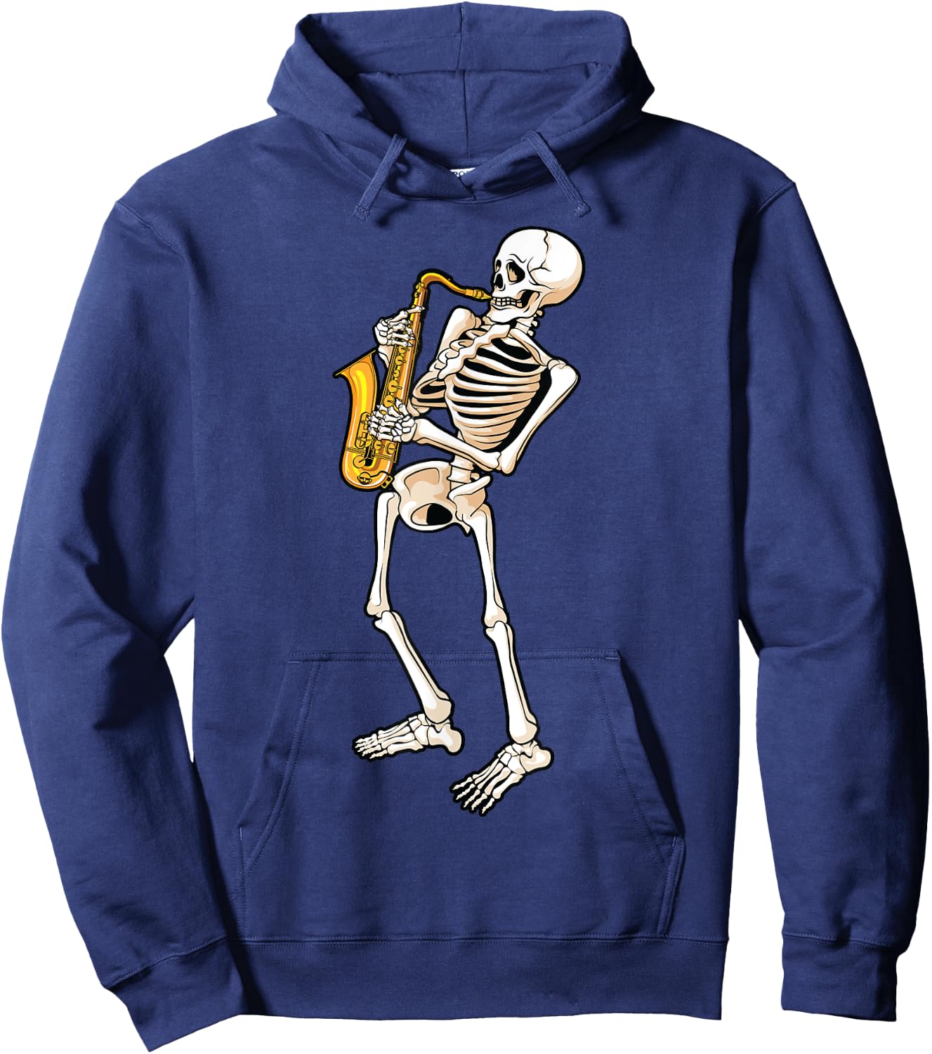 Funny Skeleton Saxophone Gift | Cute Halloween Costume Kids Hoodie - Hoodie | Navy