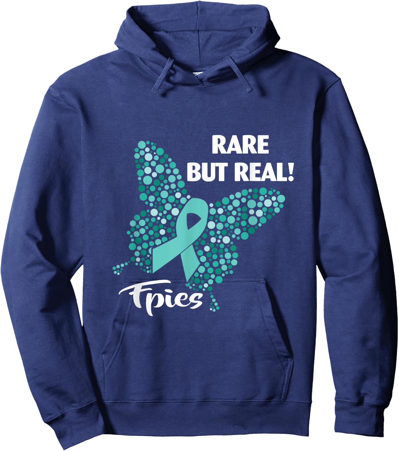 FPIES - Rare But Real | FPIES/Food Allergy Awareness Hoodie - Hoodie | Navy