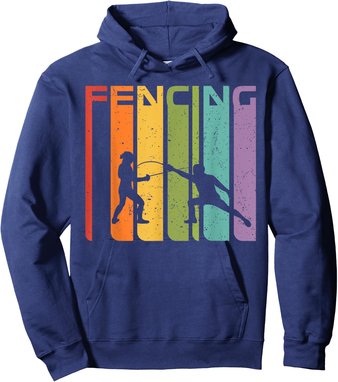 70s 80s Retro Fencing Sport Outfit Fencer Gift Fencing Hoodie - Hoodie | Navy