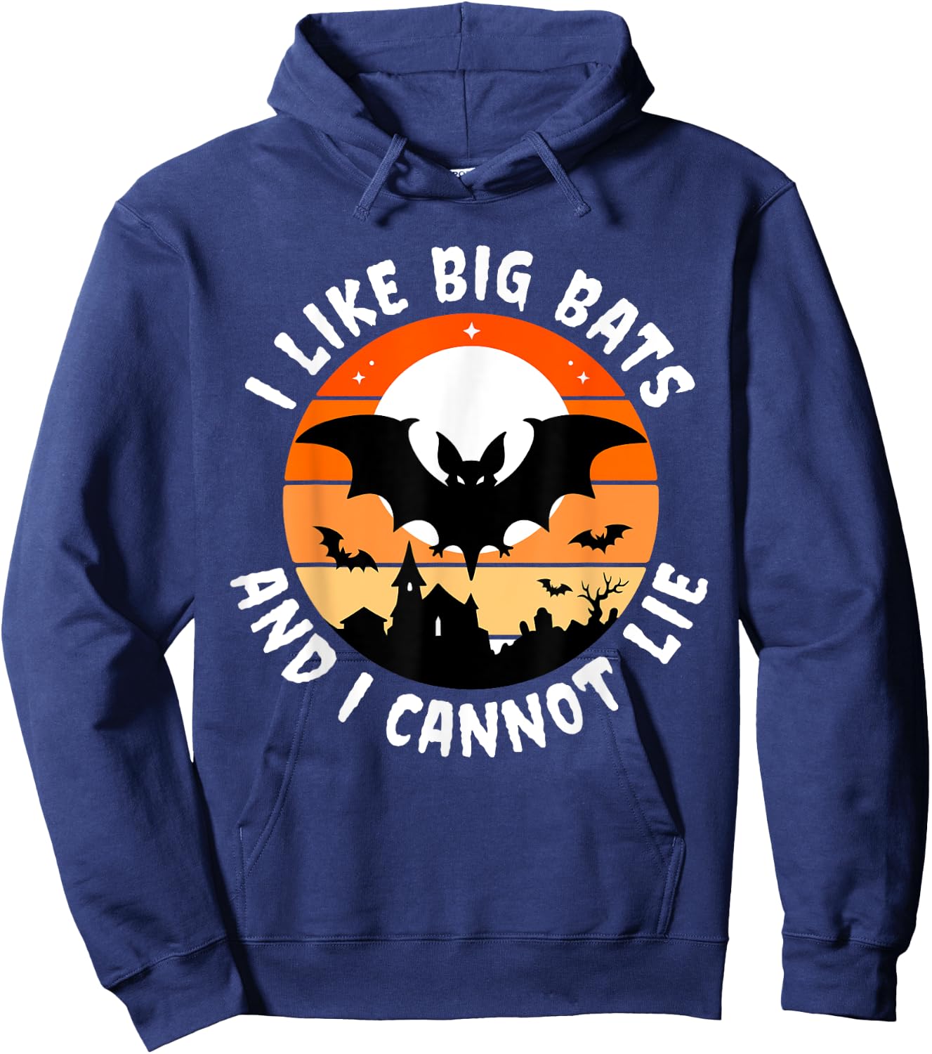 Like Big Bats & Cannot Lie Funny Halloween Vampire Cute Joke Hoodie - Hoodie | Navy