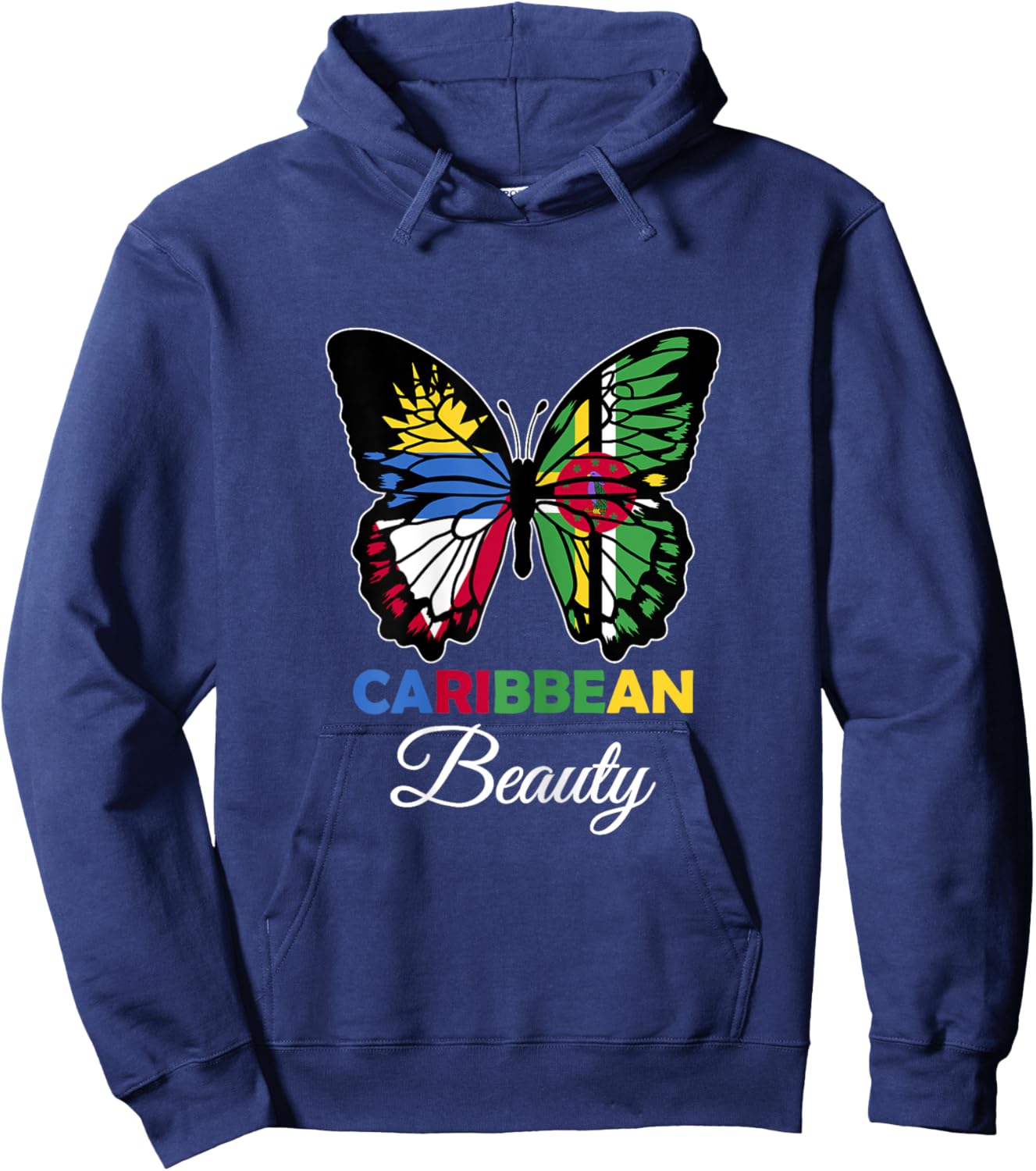 Antigua and Dominica Mix Half Antiguan Dominica Roots Hoodie - Hoodie | Navy