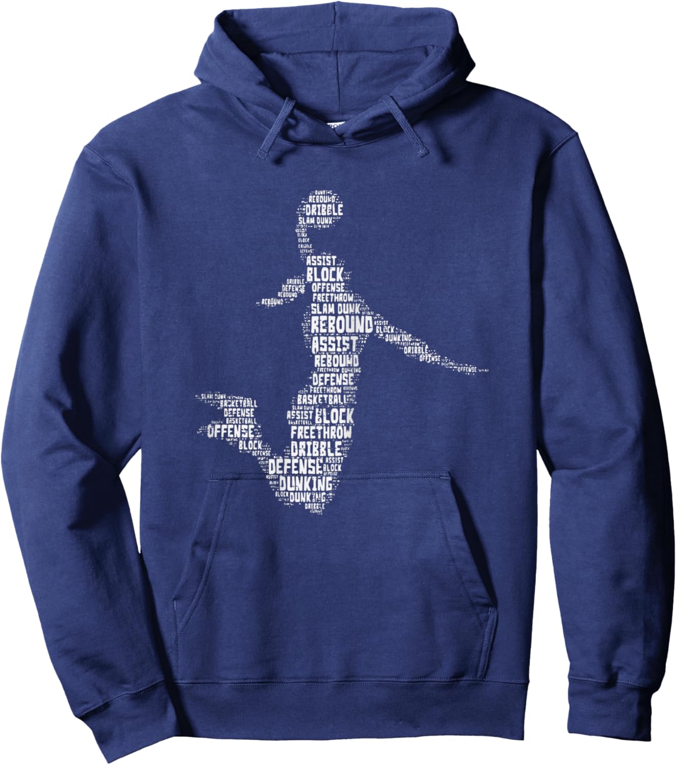 Basketball Girl Dunk Words Player Women Girls Kid Teen Youth Hoodie - Hoodie | Navy