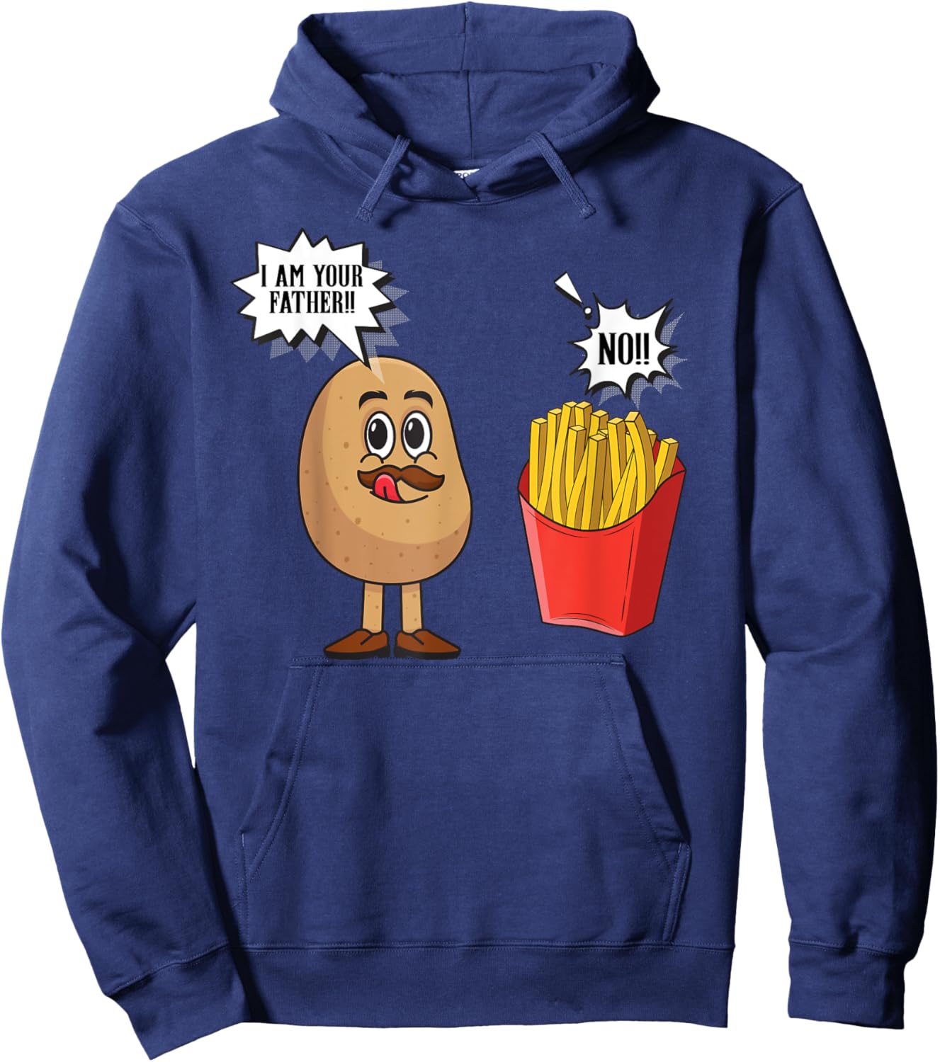 Potato Pun I Am Your Father | Funny French Fries Potato Hoodie - Hoodie | Navy