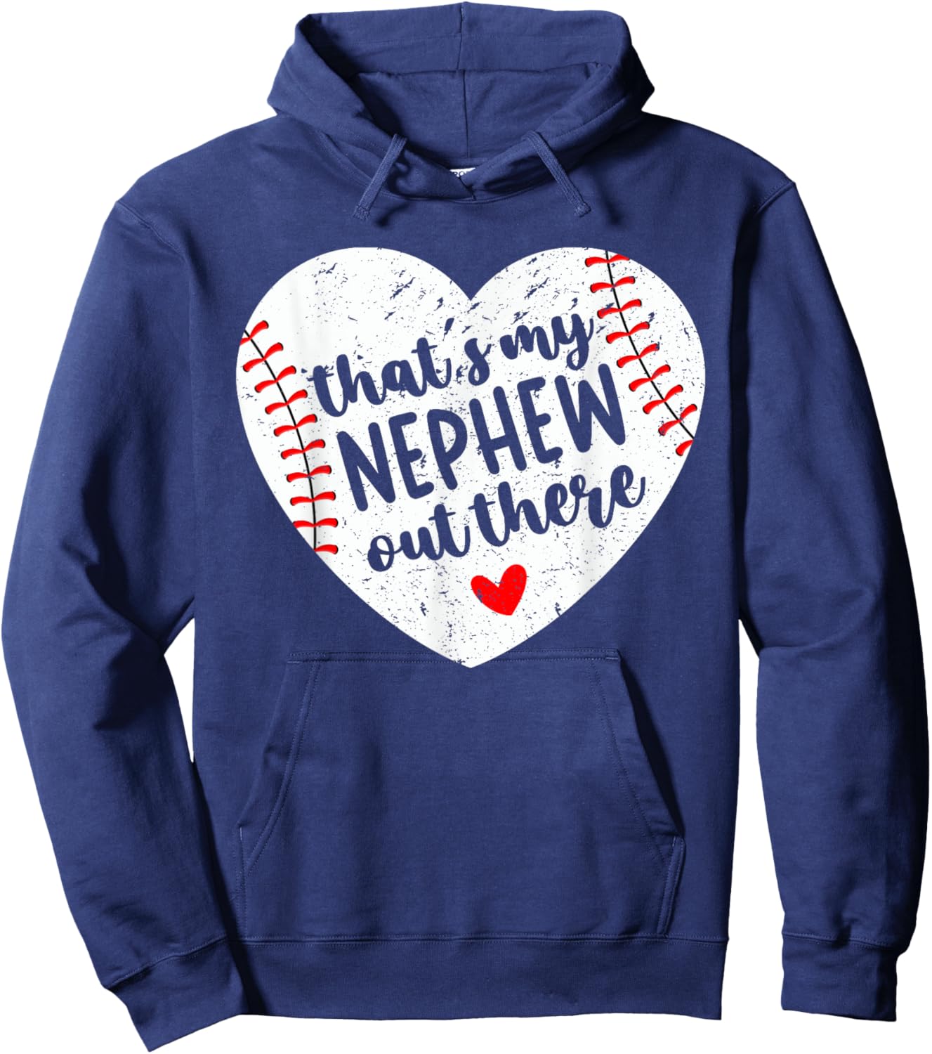 That’s My Nephew Out There Baseball Aunt Heart Mothers Day Hoodie - Hoodie | Navy