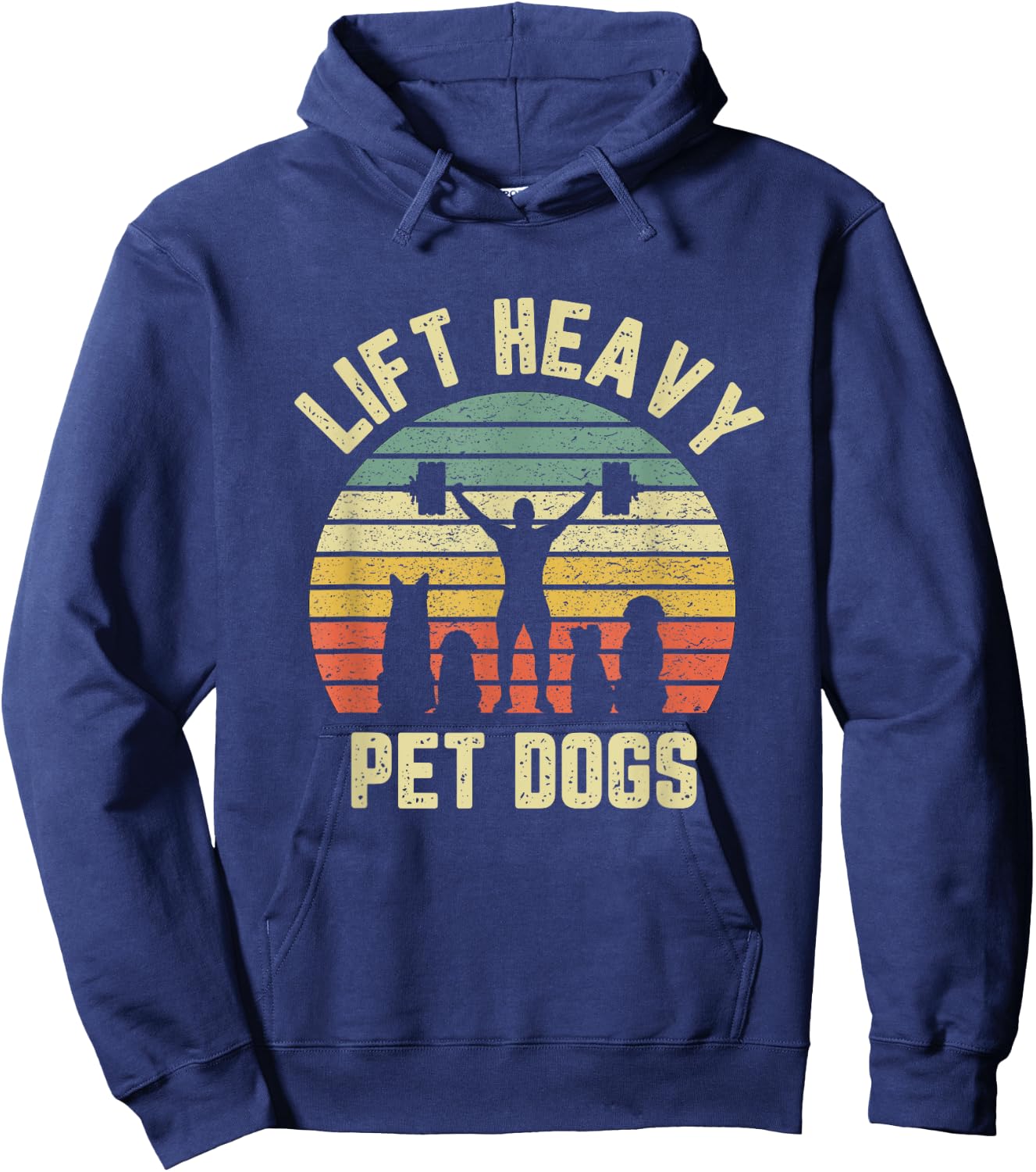 Funny Lift Heavy Pet Dogs Gym Fitness Weight Lifting Hoodie - Hoodie | Navy