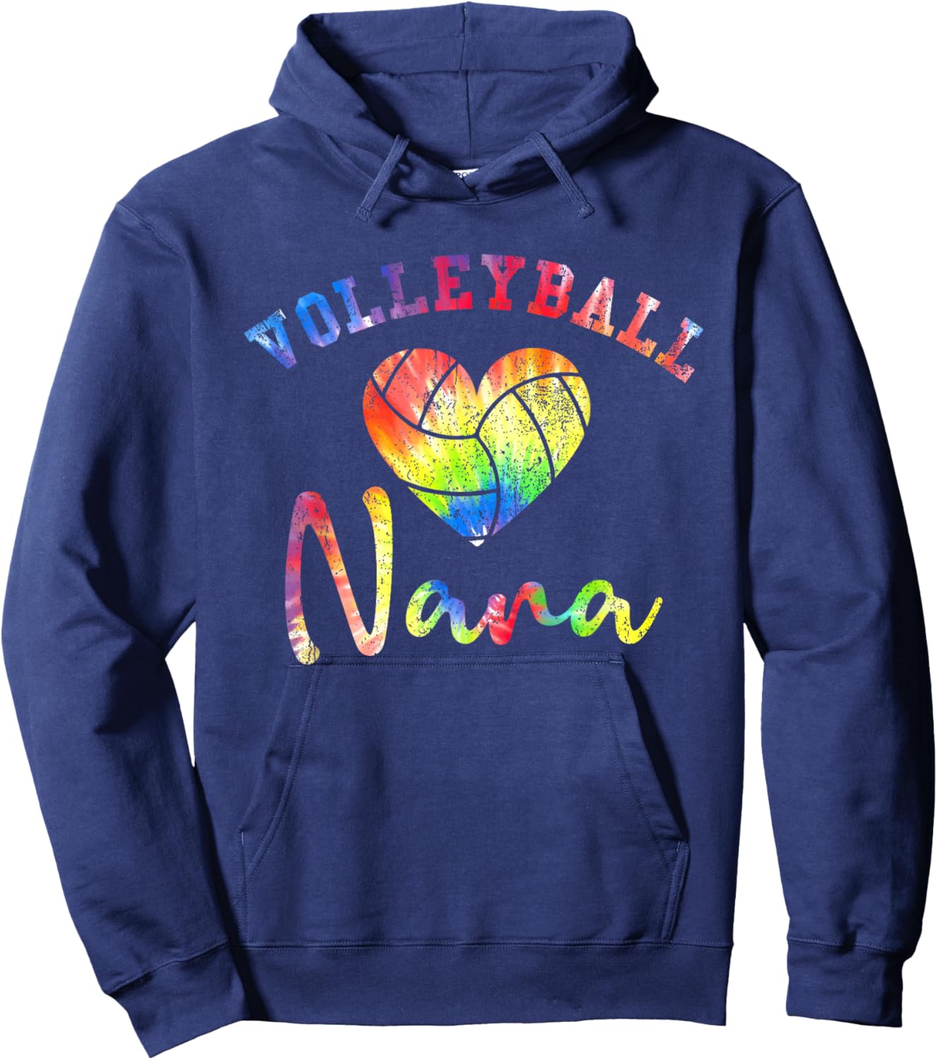 Volleyball Nana colorful tie dye Hoodie - Hoodie | Navy