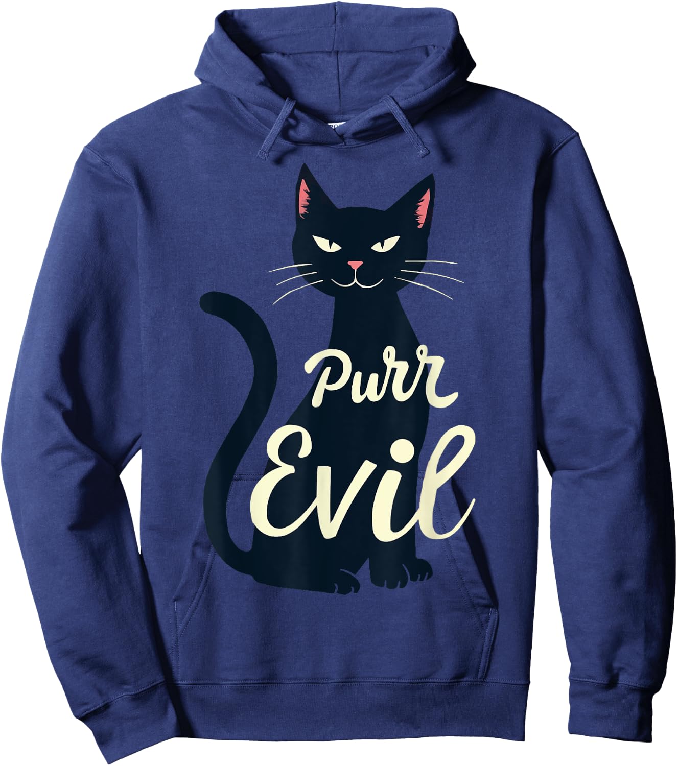 Sarcastic Black Cat Purr Evil Cat Lover Halloween Costume Men Women Hoodie - Hoodie | Navy