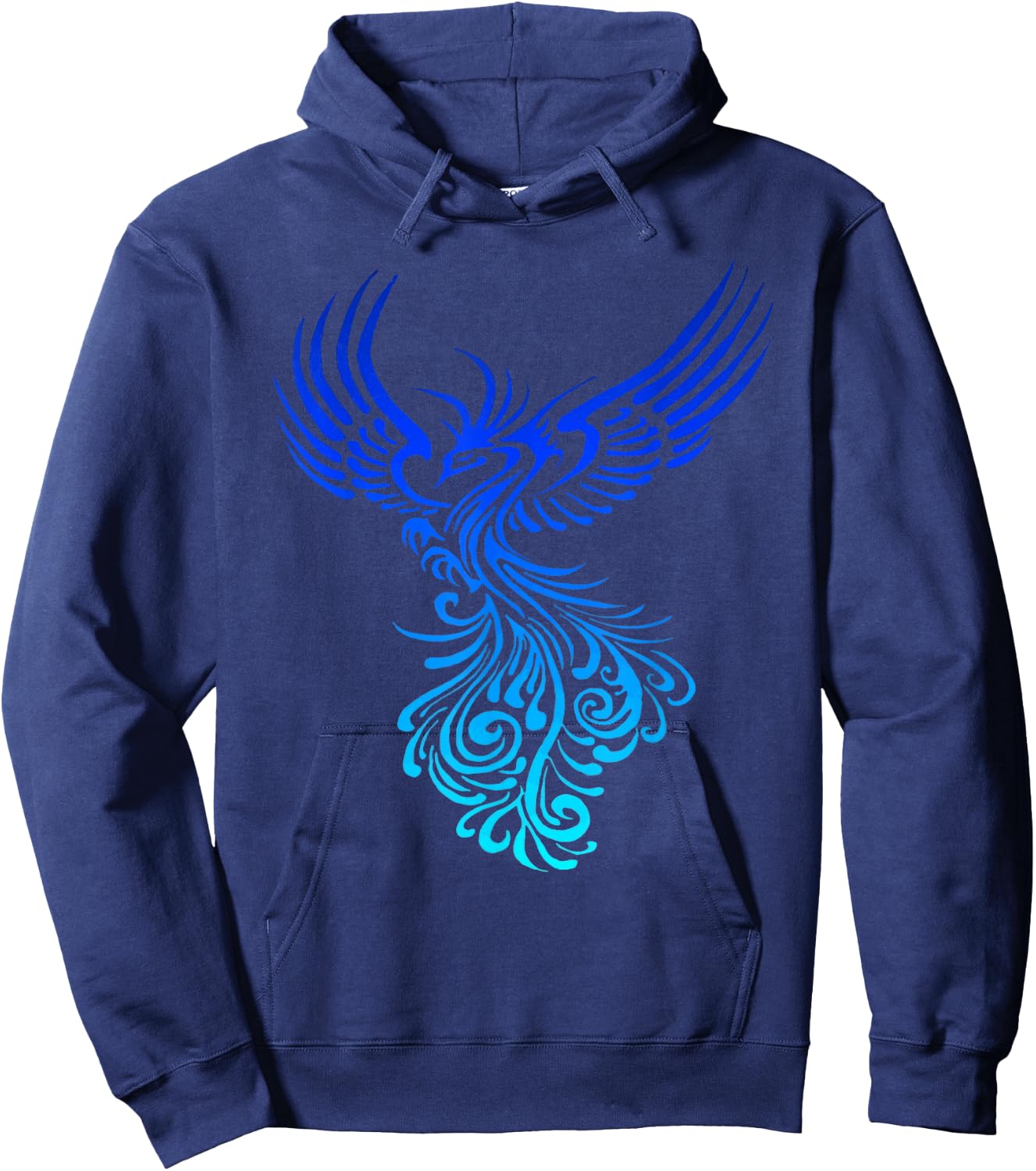Artistic Phoenix Yellow Blue Aqua Blend Hoodie - Hoodie | Navy