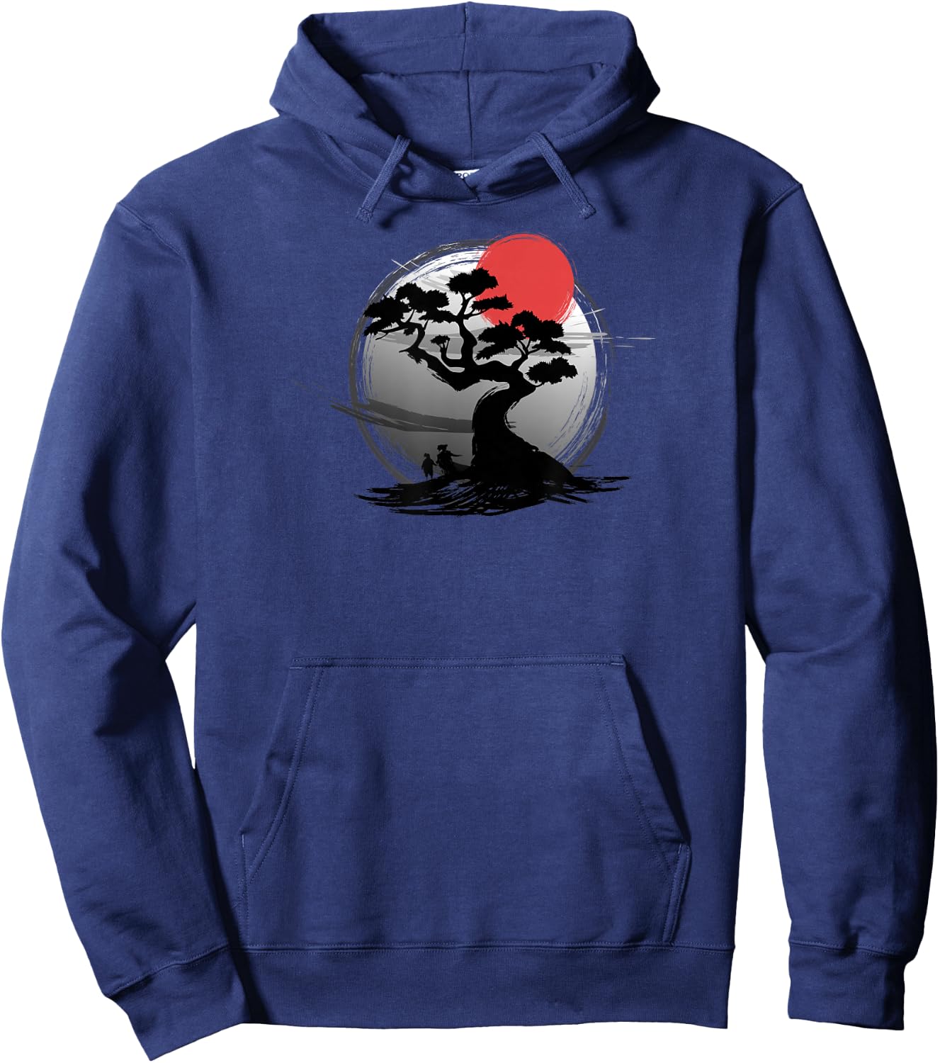 Japanese Sunset Art Nature Japan Bonsai Tree Hoodie - Hoodie | Navy
