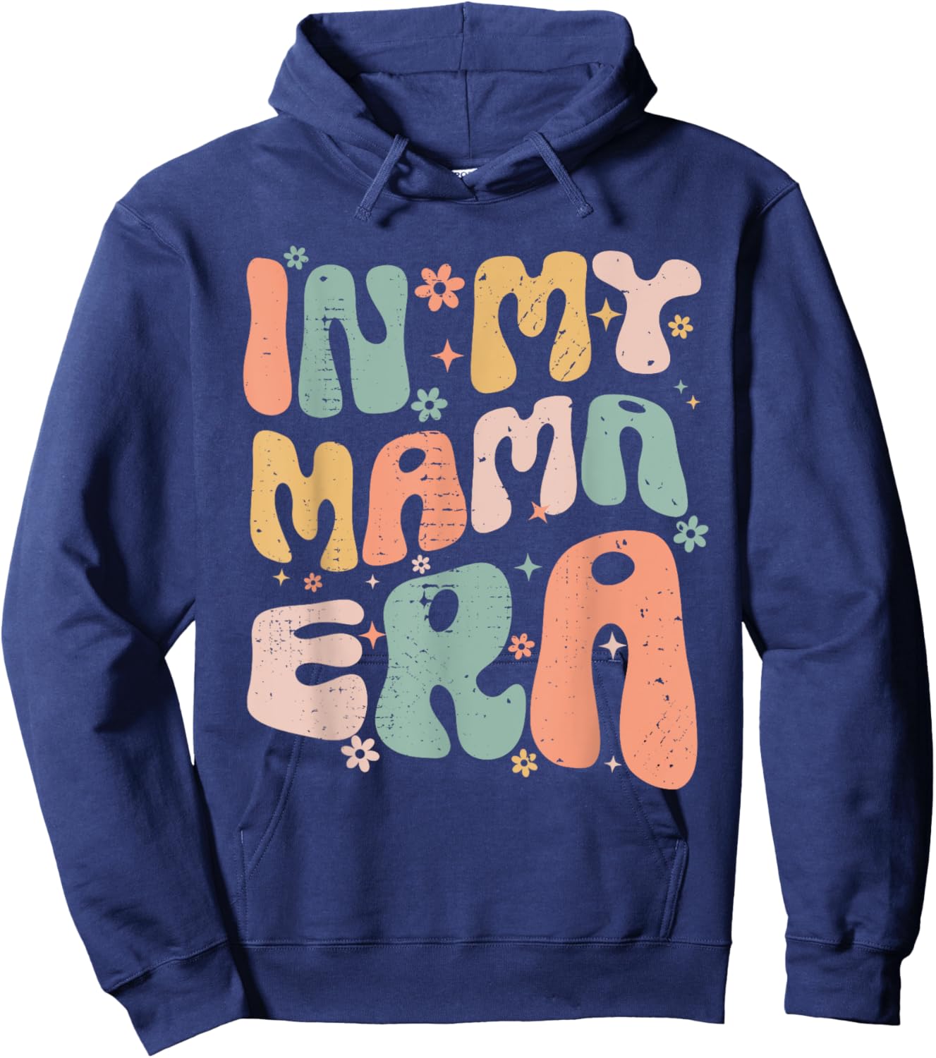 Groovy Retro In My Mama Era Best Mom Ever Mother's Day Hoodie - Hoodie | Navy
