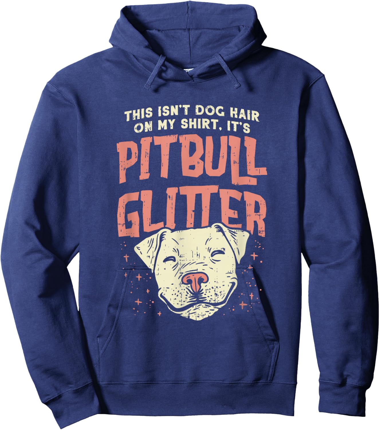 Girls Pitbull Glitter Hair Dog Lover - Mothers Day Gift Mom Hoodie - Hoodie | Navy