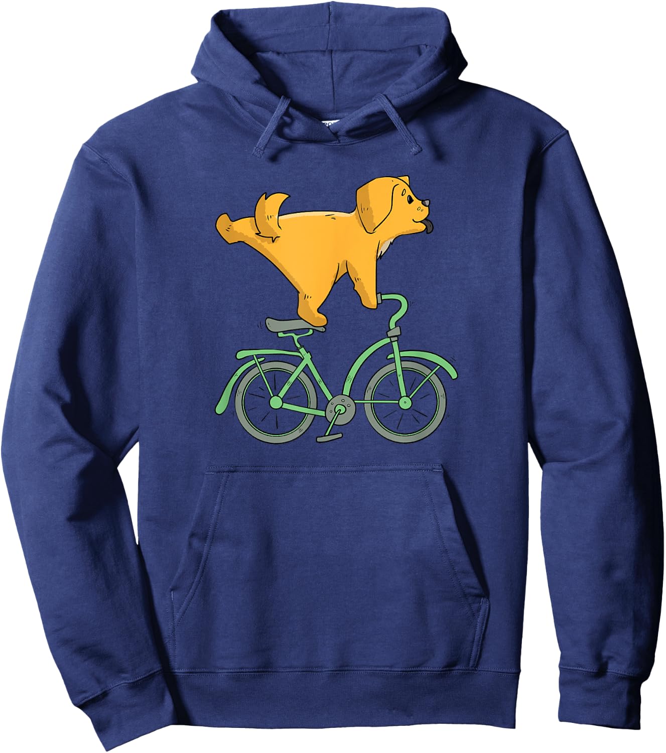 Dog on a Bike Golden Retriever Cycling Bicycle Lover Hoodie - Hoodie | Navy