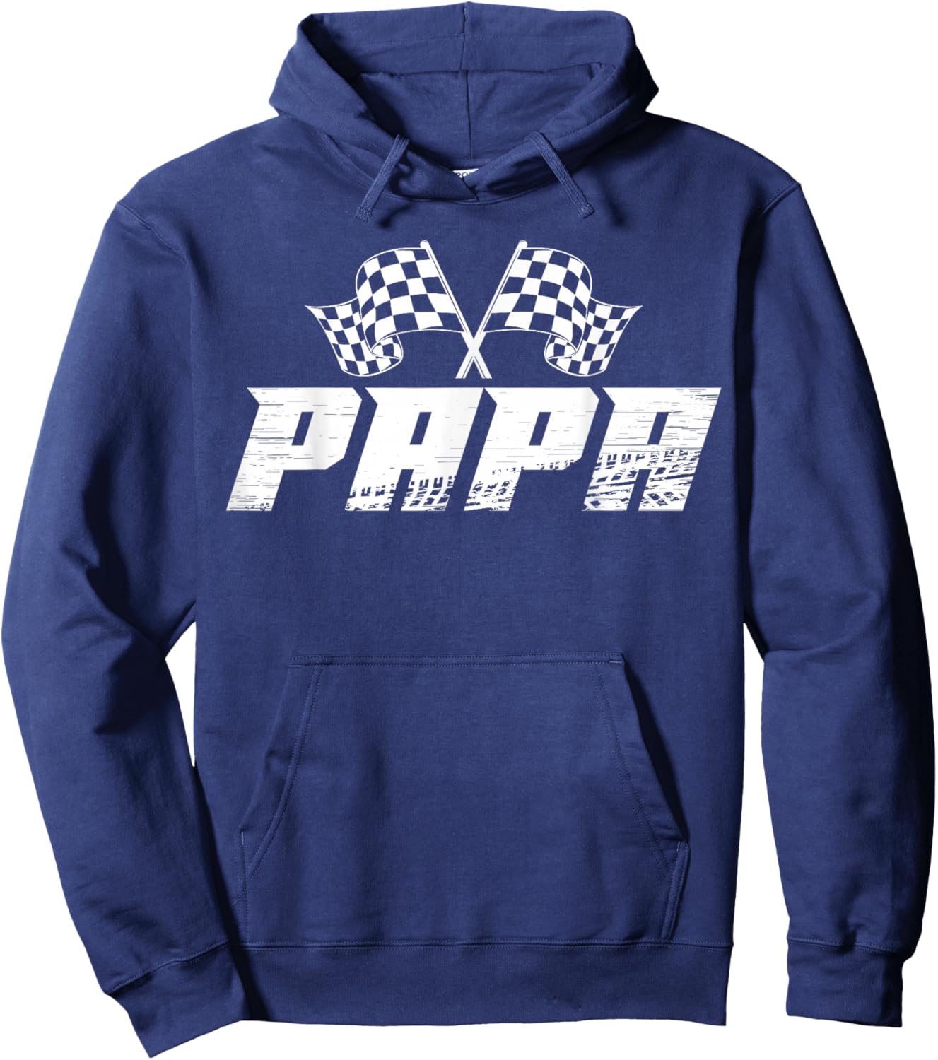 Papa Pit Crew Family Racing Birthday Race Car Hoodie - Hoodie | Navy