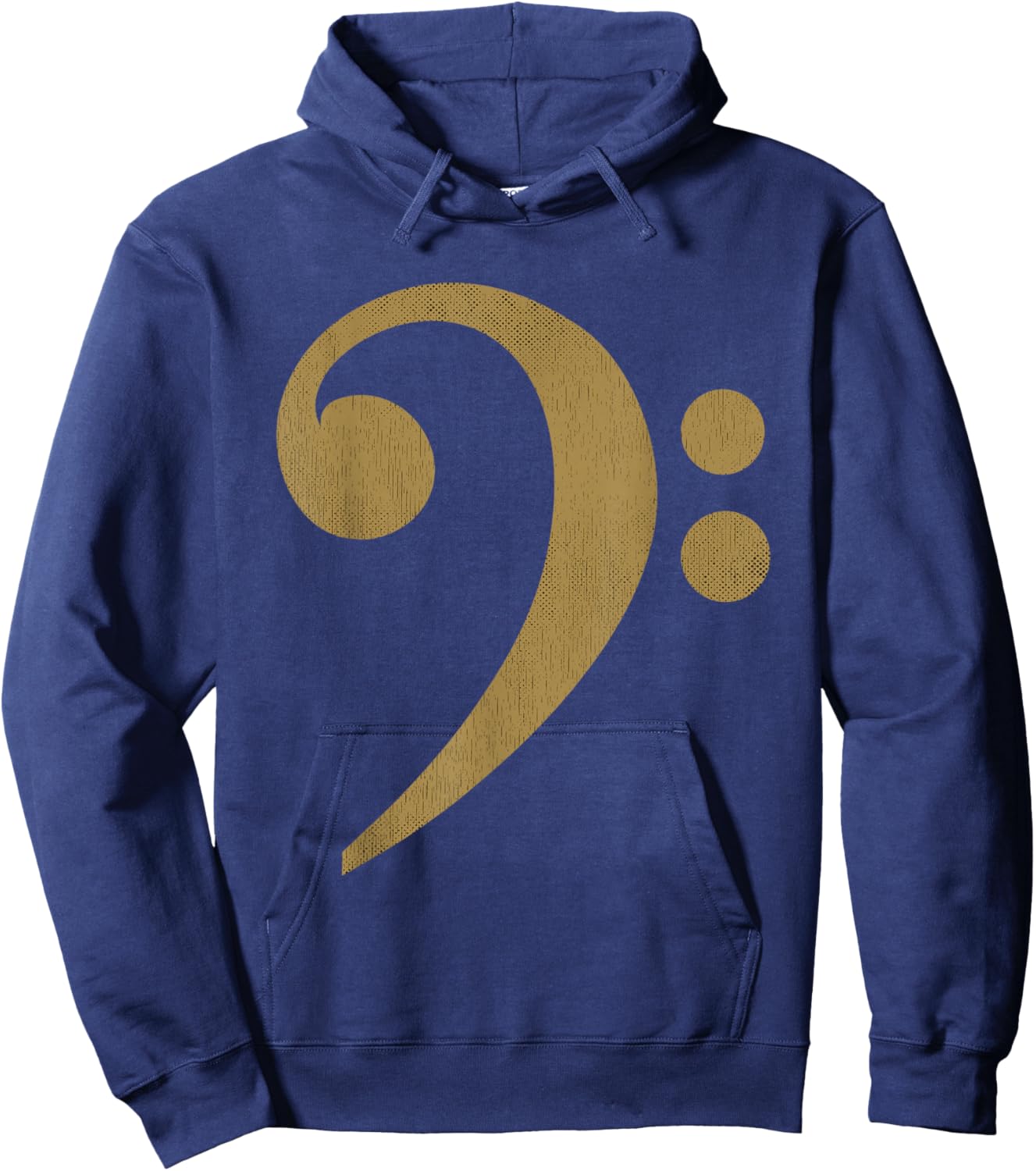 Vintage Bass Clef Design Clothing Bass Guitar Hoodie - Hoodie | Navy