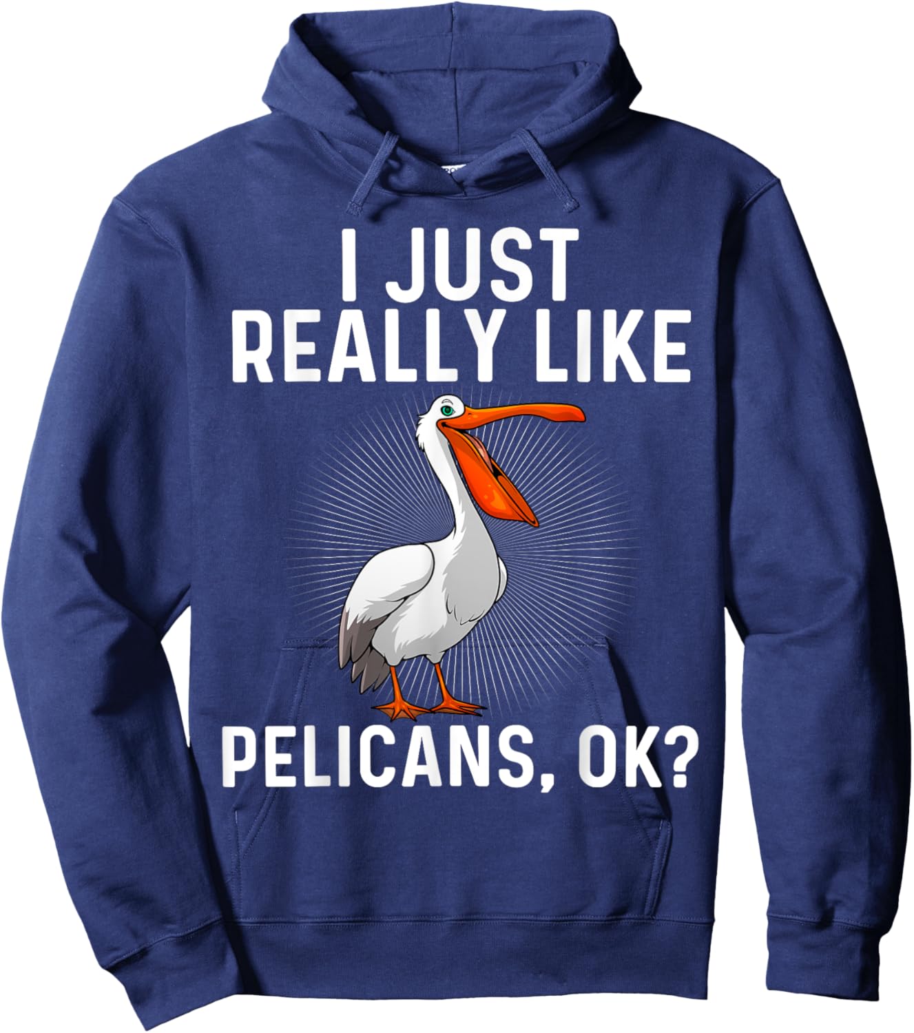 Funny Pelican Art Women Ornithology Pelican Lover Hoodie - Hoodie | Navy