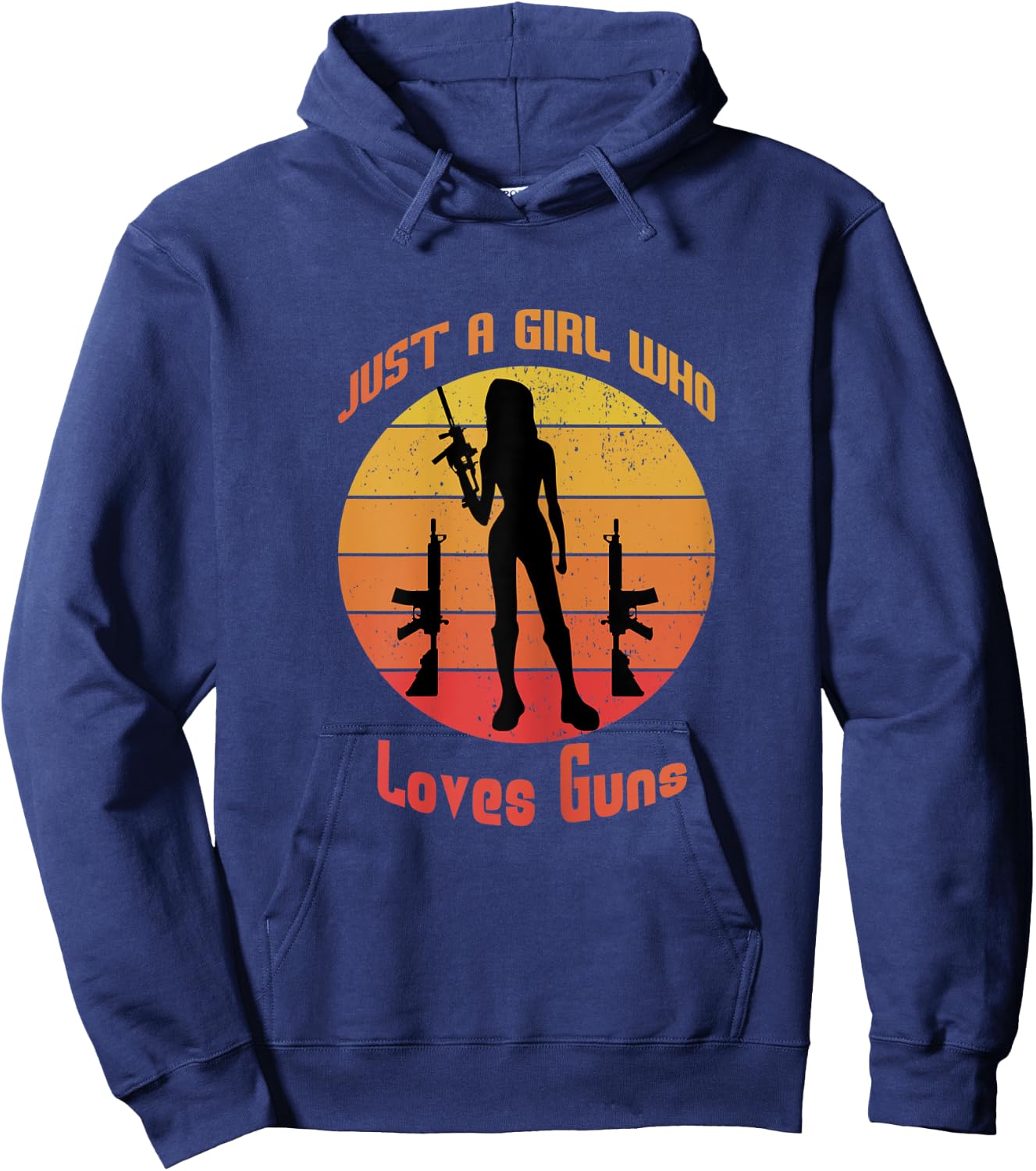Just a girl who loves Guns vintage style Hoodie - Hoodie | Navy