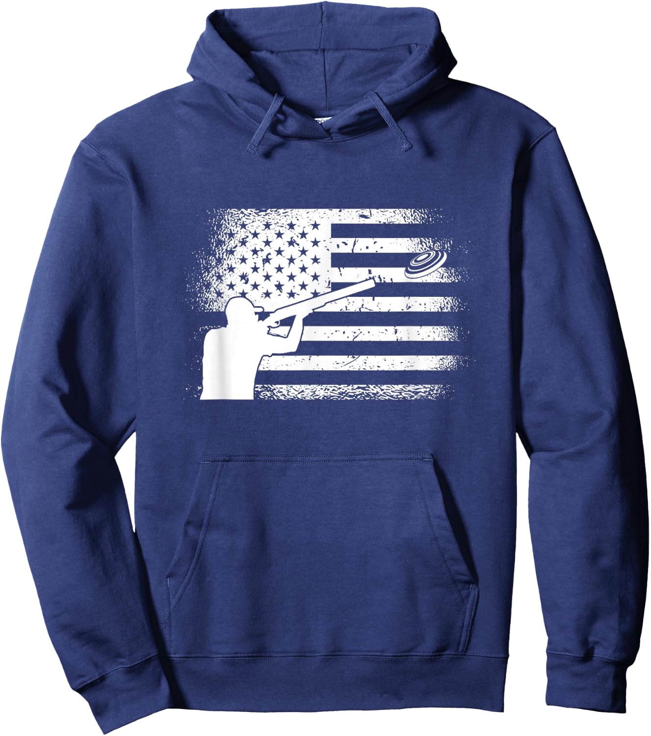 Patriotic Ton Shooter Clay Pigeon Shooting USA Flag Hoodie - Hoodie | Navy