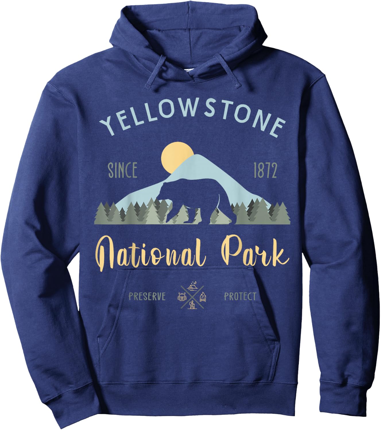 Outdoor National Park Yellowstone National Park Hoodie - Hoodie | Navy
