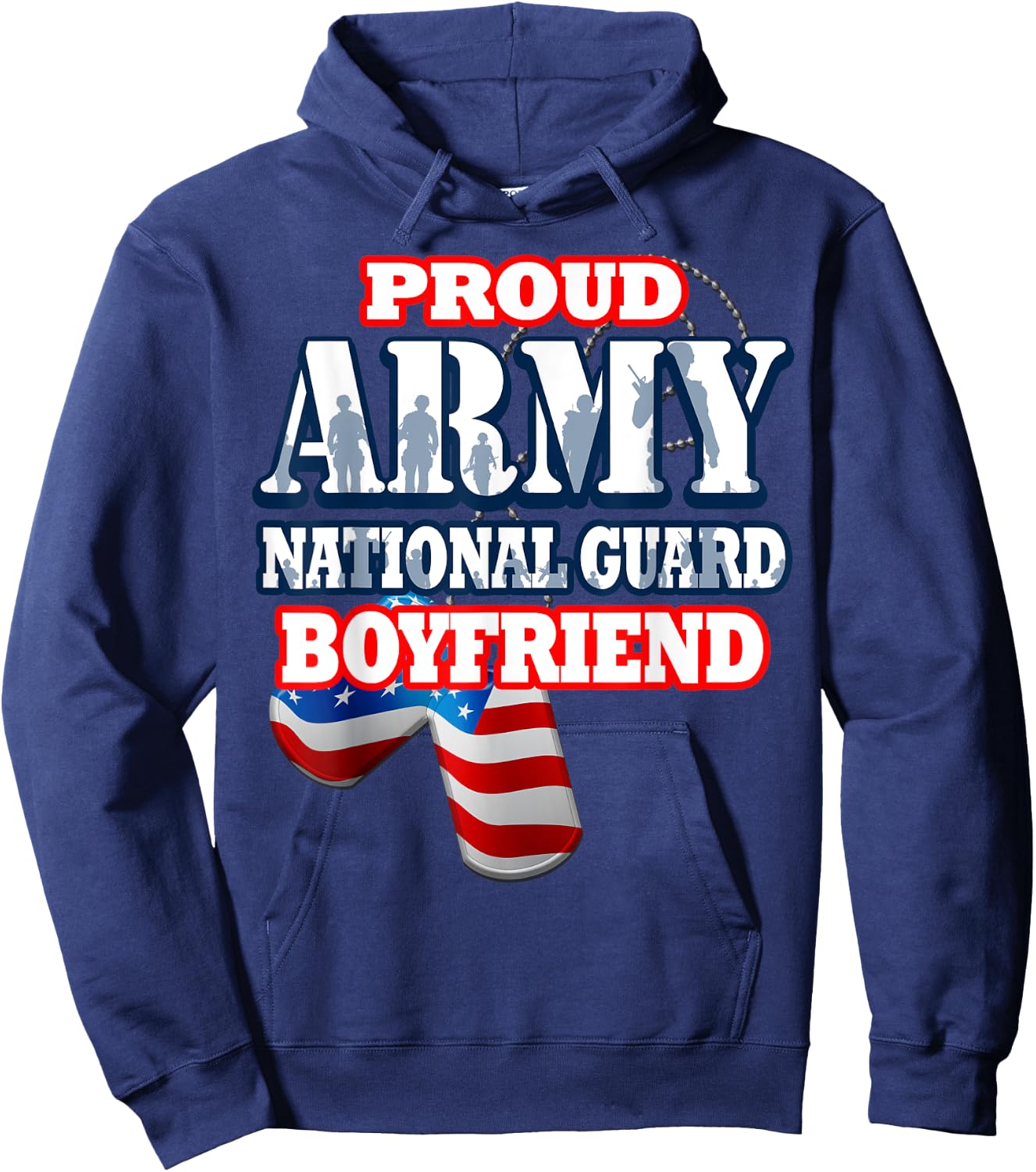 USA Proud Army National Guard Boyfriend Shirt Men Hoodie - Hoodie | Navy