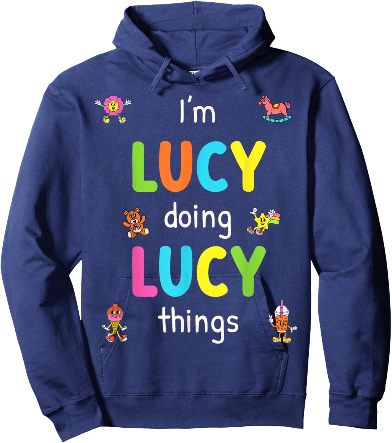 I'm Lucy Doing Lucy Things Cute Design For Kids Name Hoodie - Hoodie | Navy