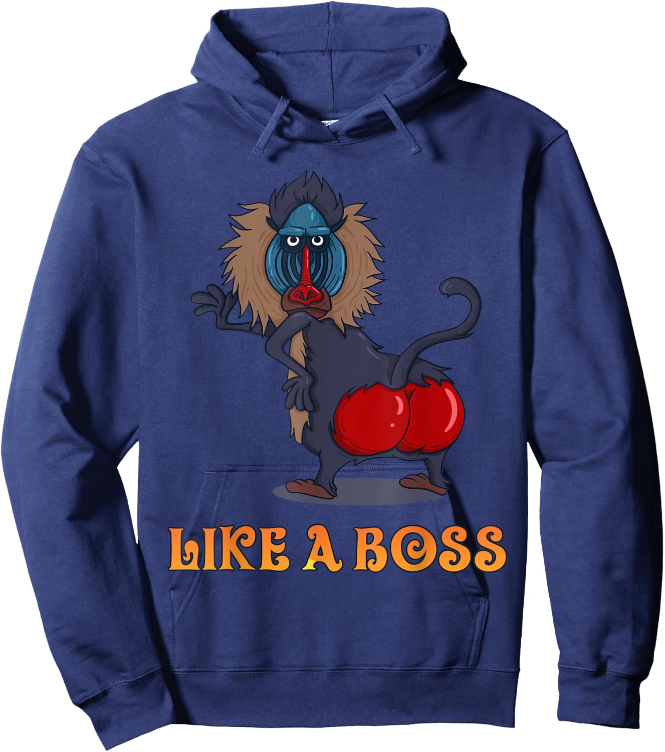 Dance Monkey - Like a Boss baboon monkey with red buttocks Hoodie - Hoodie | Navy