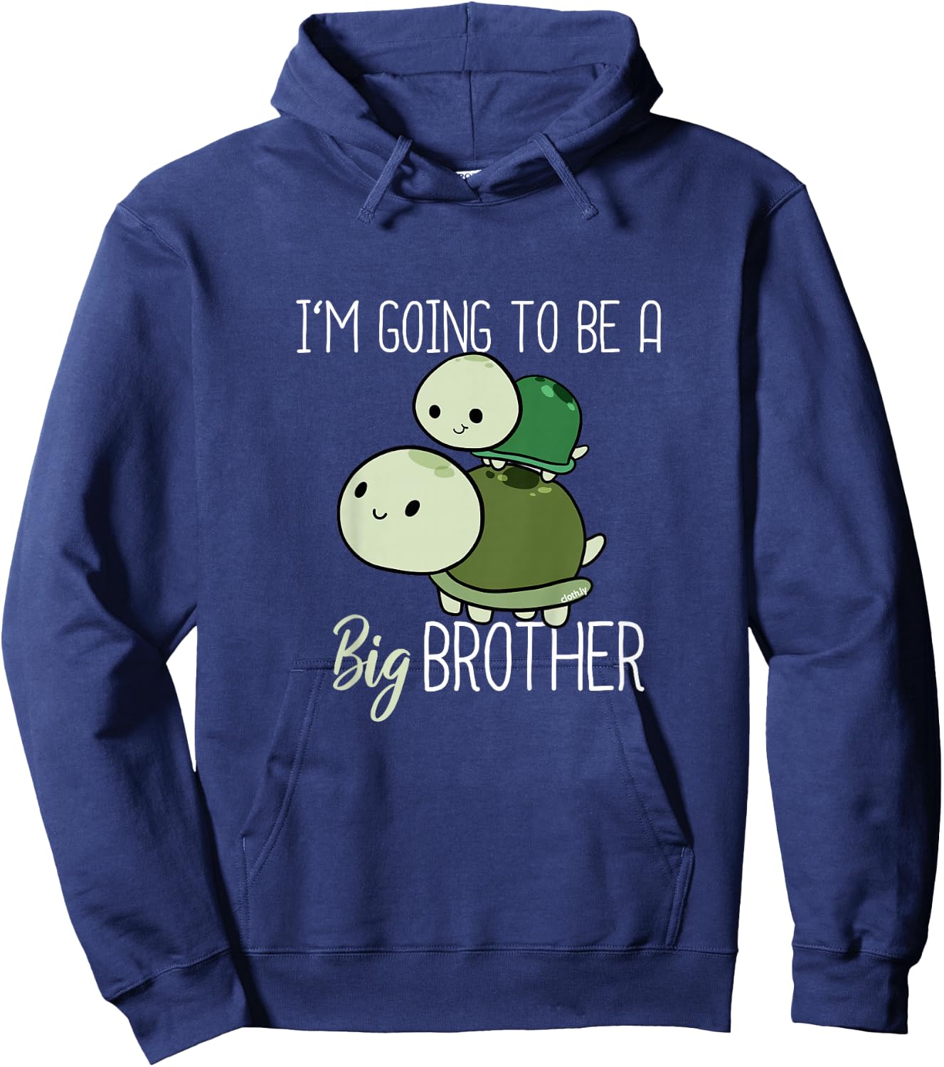 Kids I'm going to be Big Brother Shirt Turtle Hoodie - Hoodie | Navy