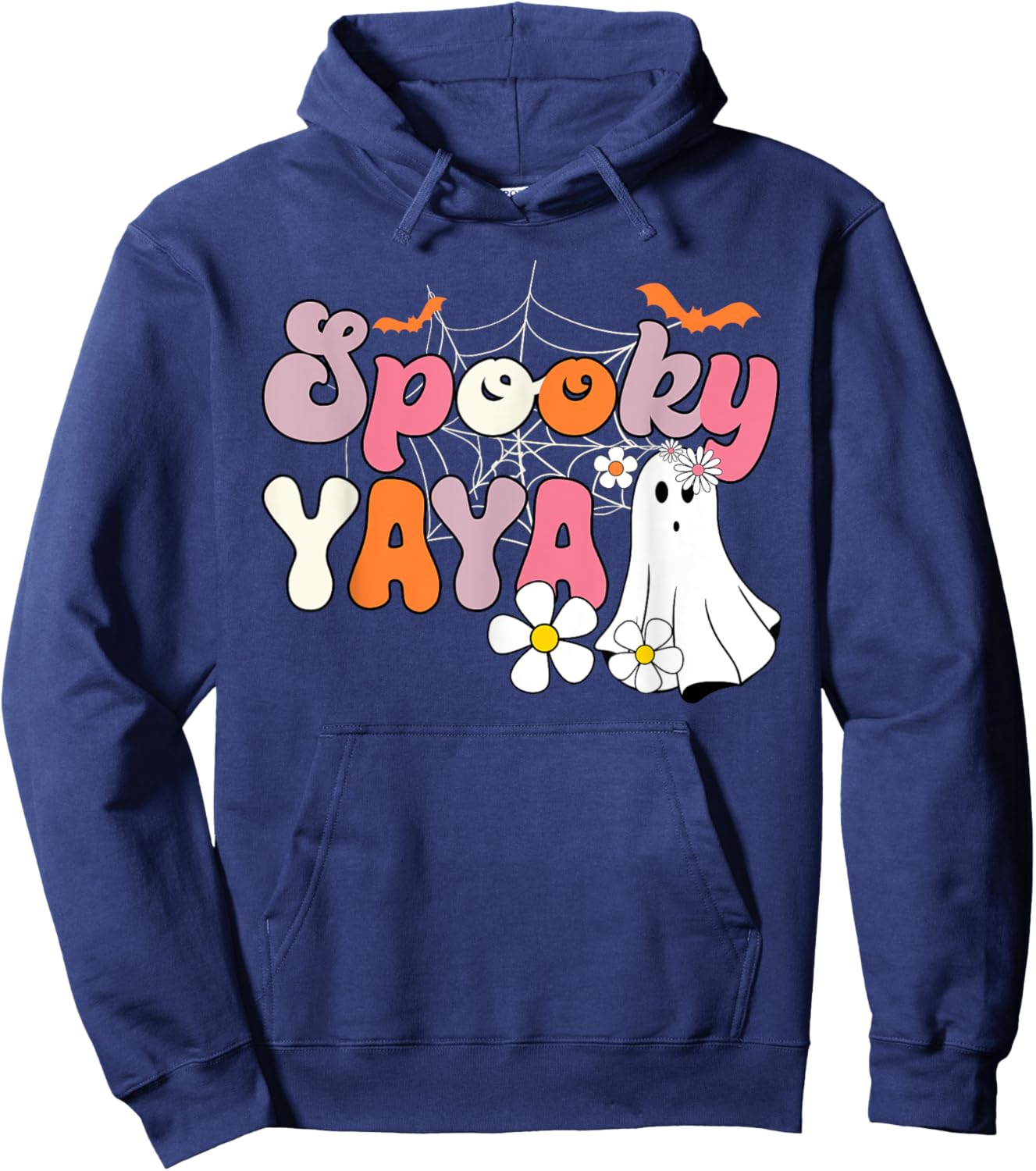 Groovy One Spooky Yaya Mama Grandma Witch Mom Halloween Hoodie - Hoodie | Navy
