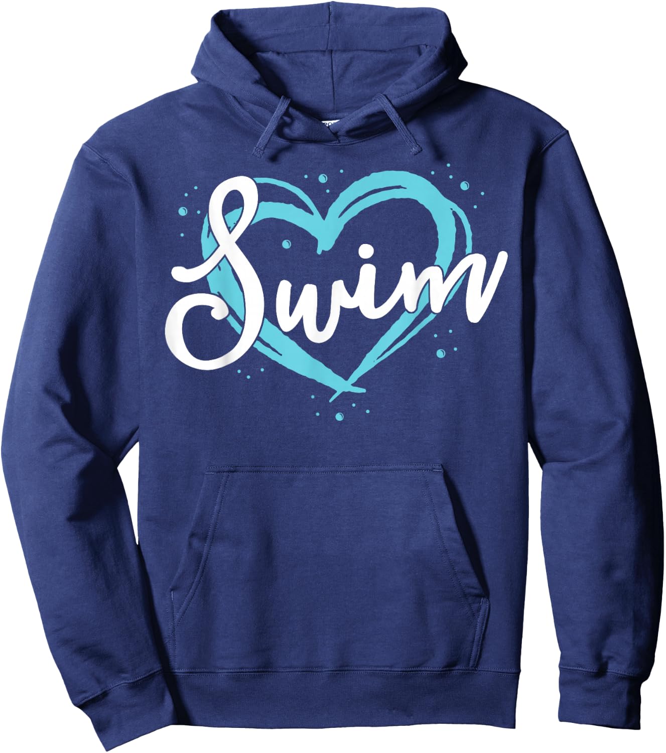 Love Swimming Swim Team Shirt Heart Lover Blue Swimmer Gift Hoodie - Hoodie | Navy