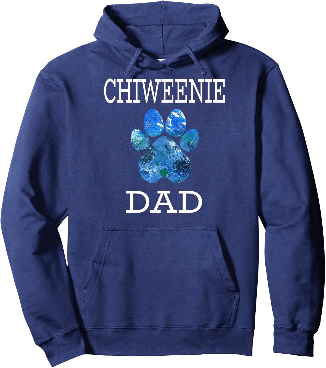 Chiweenie Dad Dog Shirt | Paw Print Hoodie - Hoodie | Navy