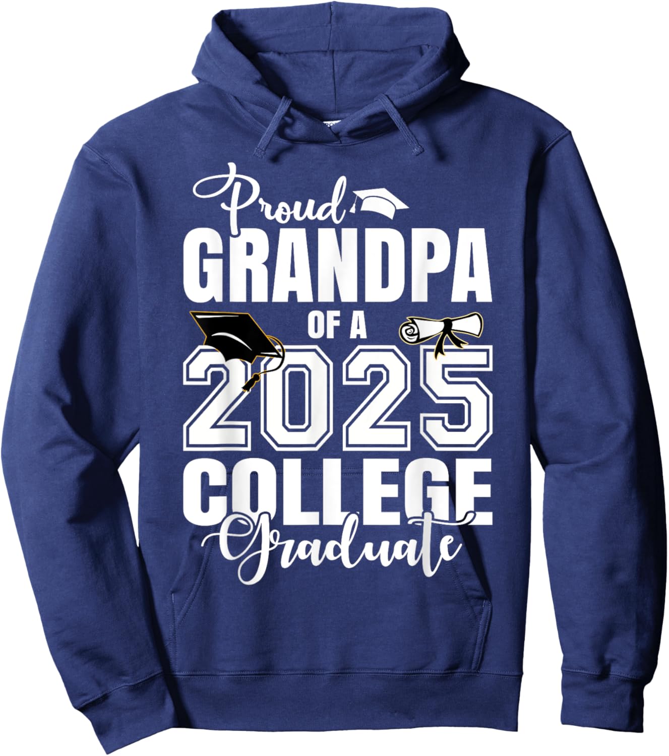 Proud Grandma Of A 2025 College Graduate Graduation Hoodie - Hoodie | Navy
