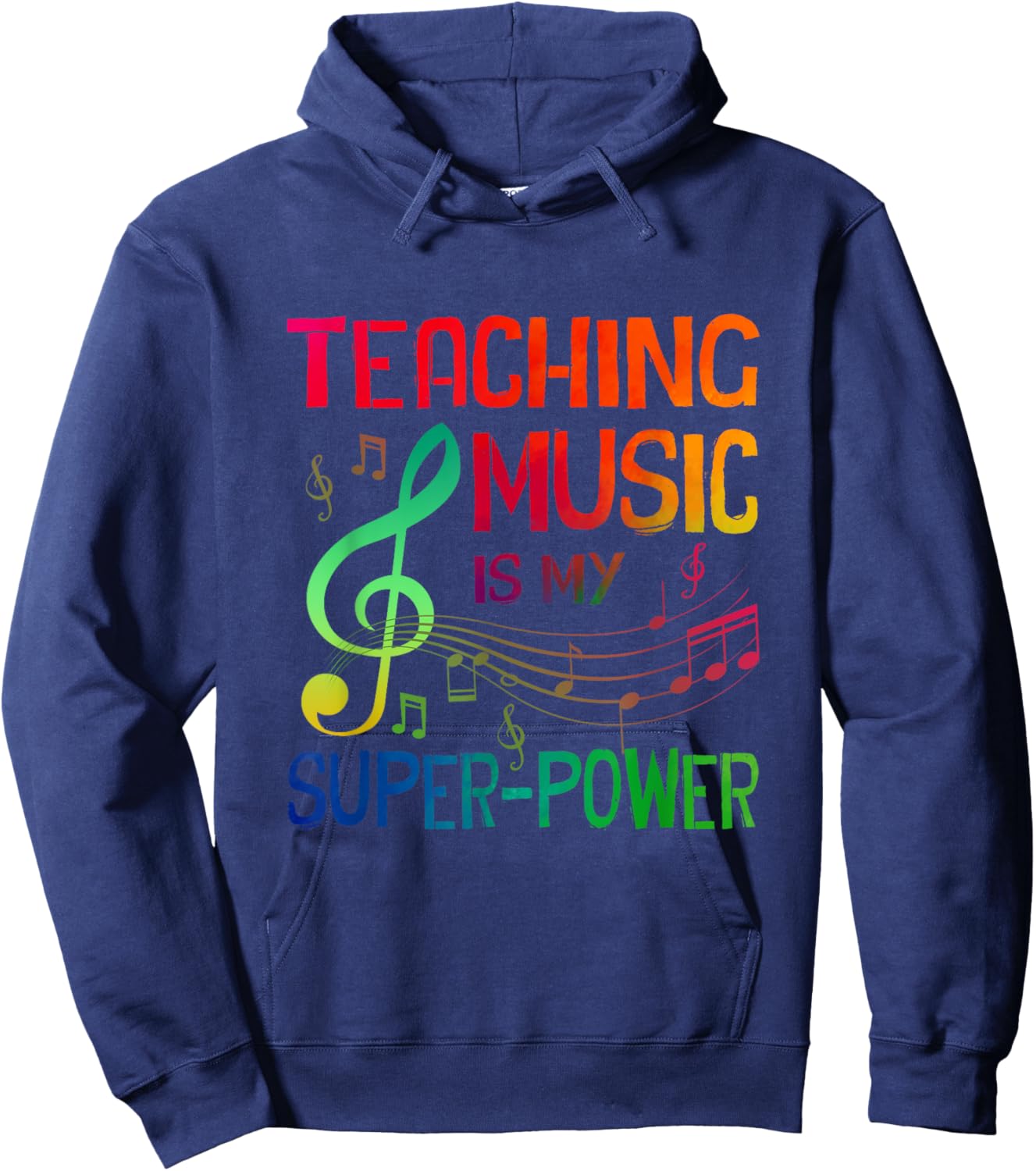 Teaching Music Is My Superpower Back To School Music Teacher Women Hoodie - Hoodie | Navy