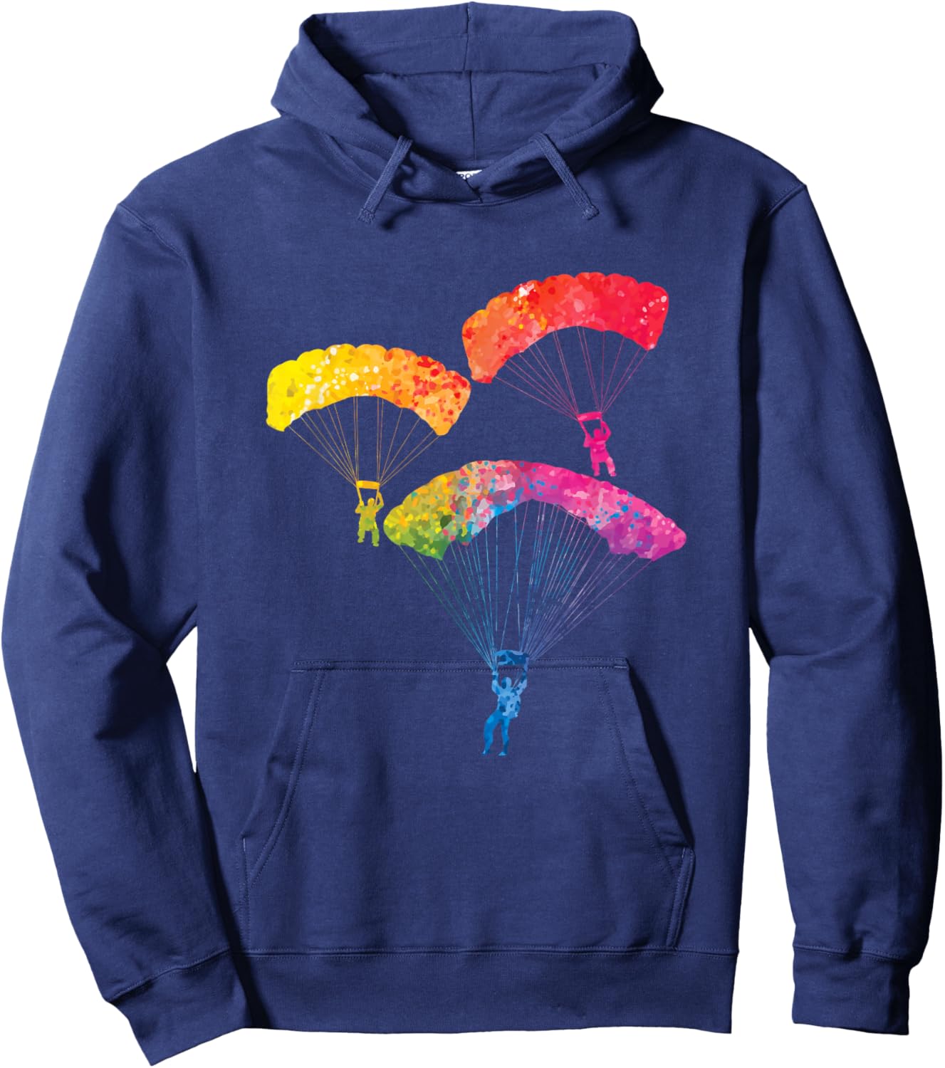Rainbow Color Parachute Skydiving Gift Skydiver Hoodie - Hoodie | Navy