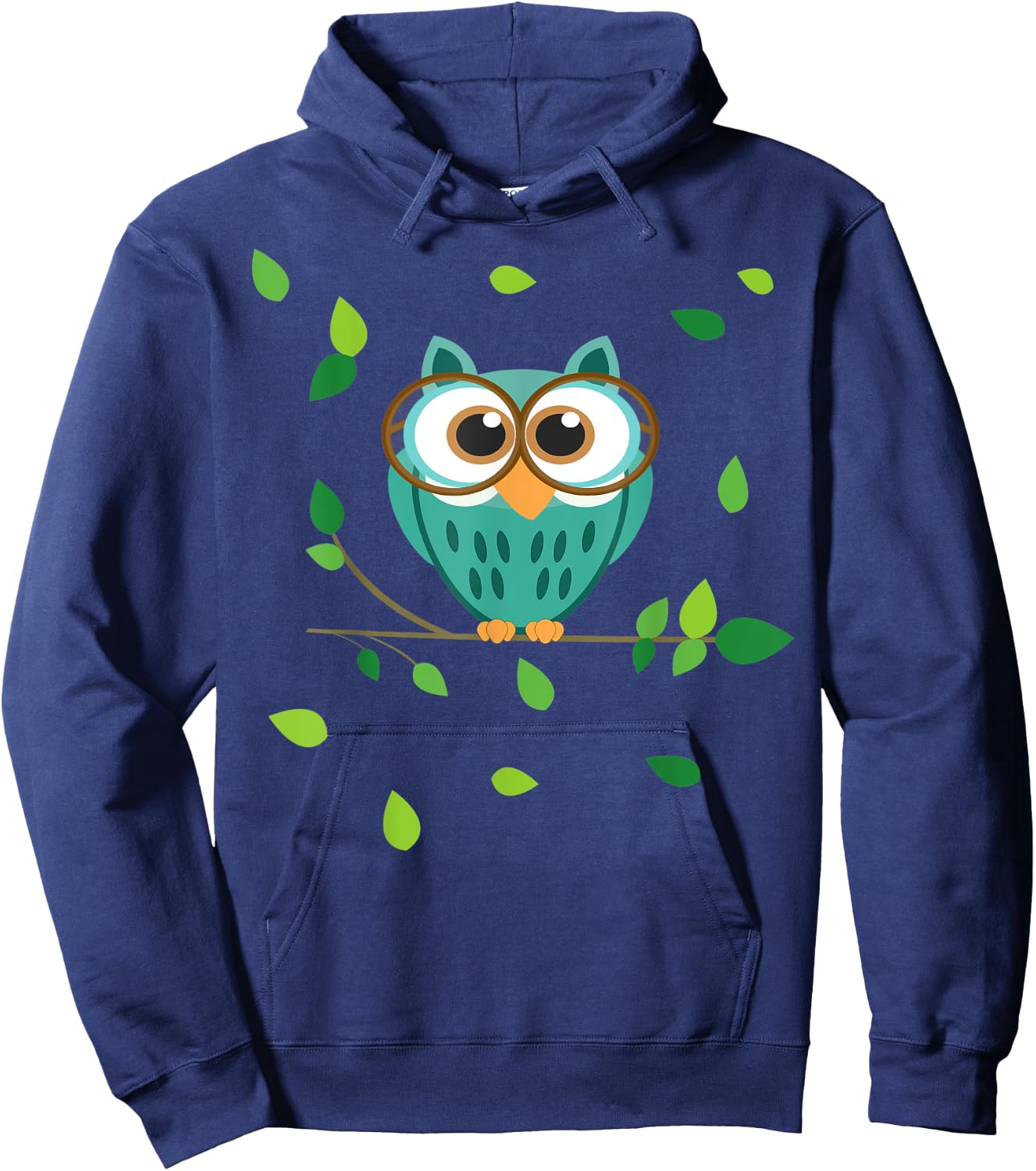Cute little Owl in the Forest Owls Baby on a Branch Hoodie - Hoodie | Navy