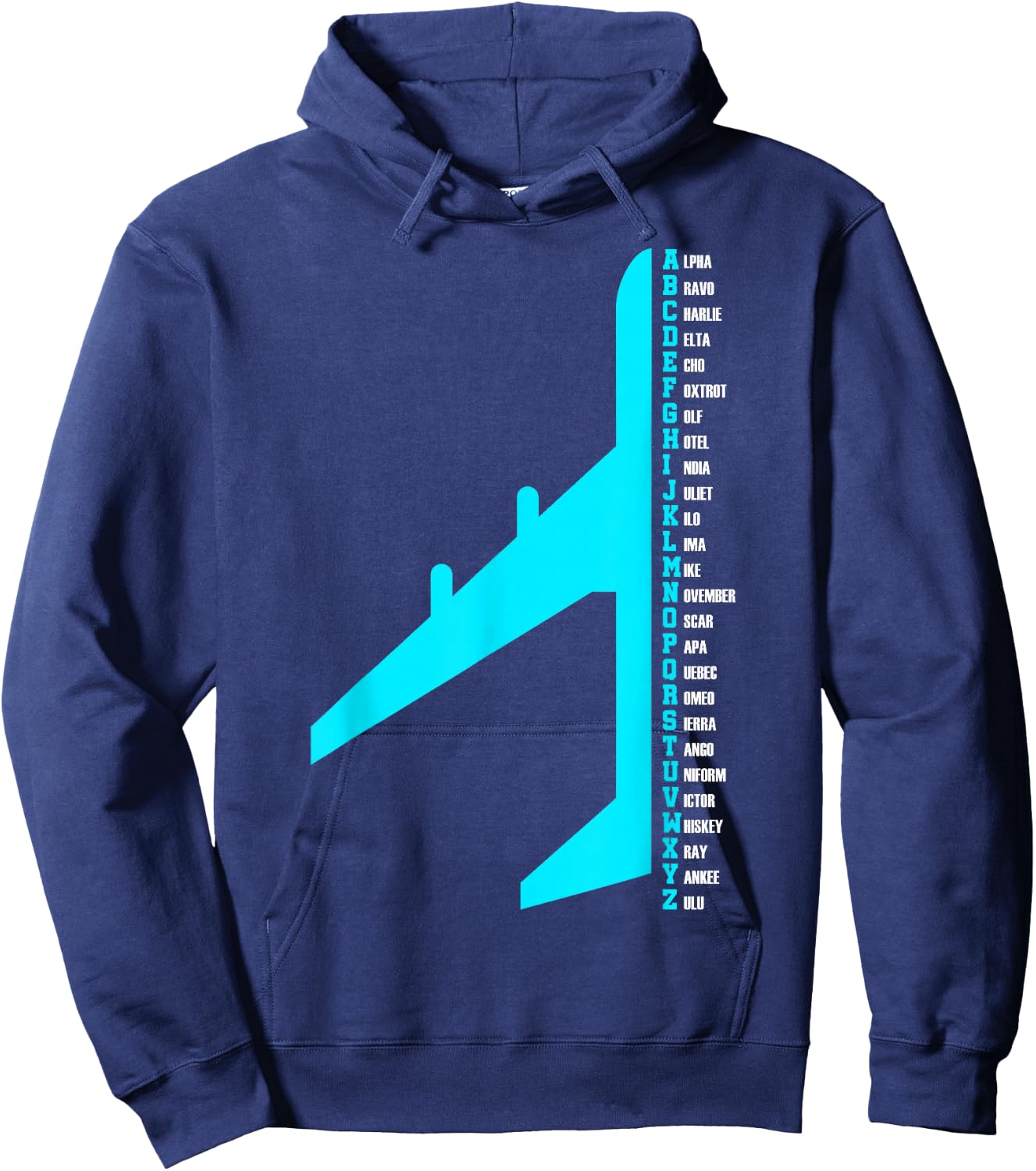 Phonetic Alphabet Pilot Airplane Funny Aviator Lover Hoodie - Hoodie | Navy