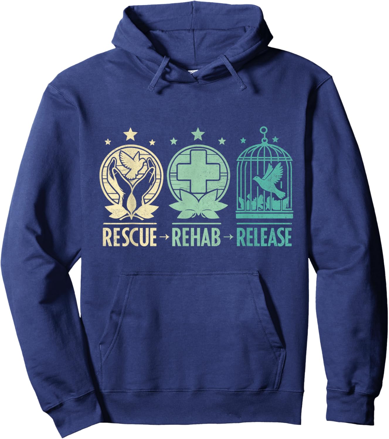 Rescue, Rehab, Release Wildlife Conservation & Care , Small, Black Hoodie - Hoodie | Navy