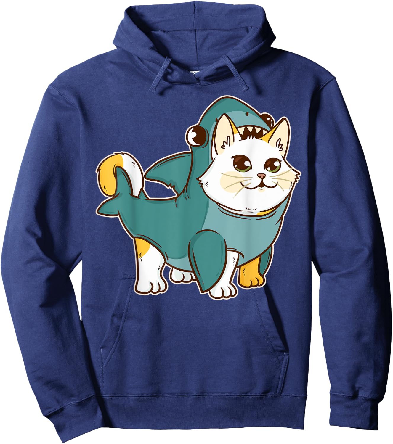 Cat Shark Kawaii Kitten Funny Halloween Costume Men Women Kids Hoodie - Hoodie | Navy